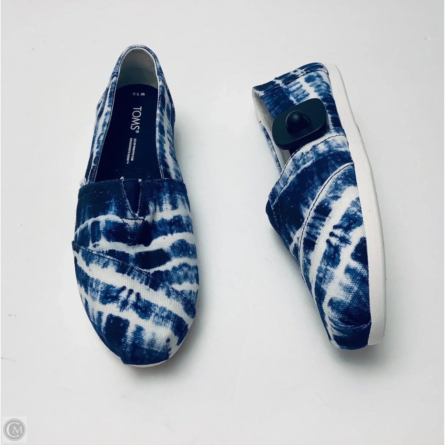 Shoes Flats By Toms In Blue & White, Size: 7.5