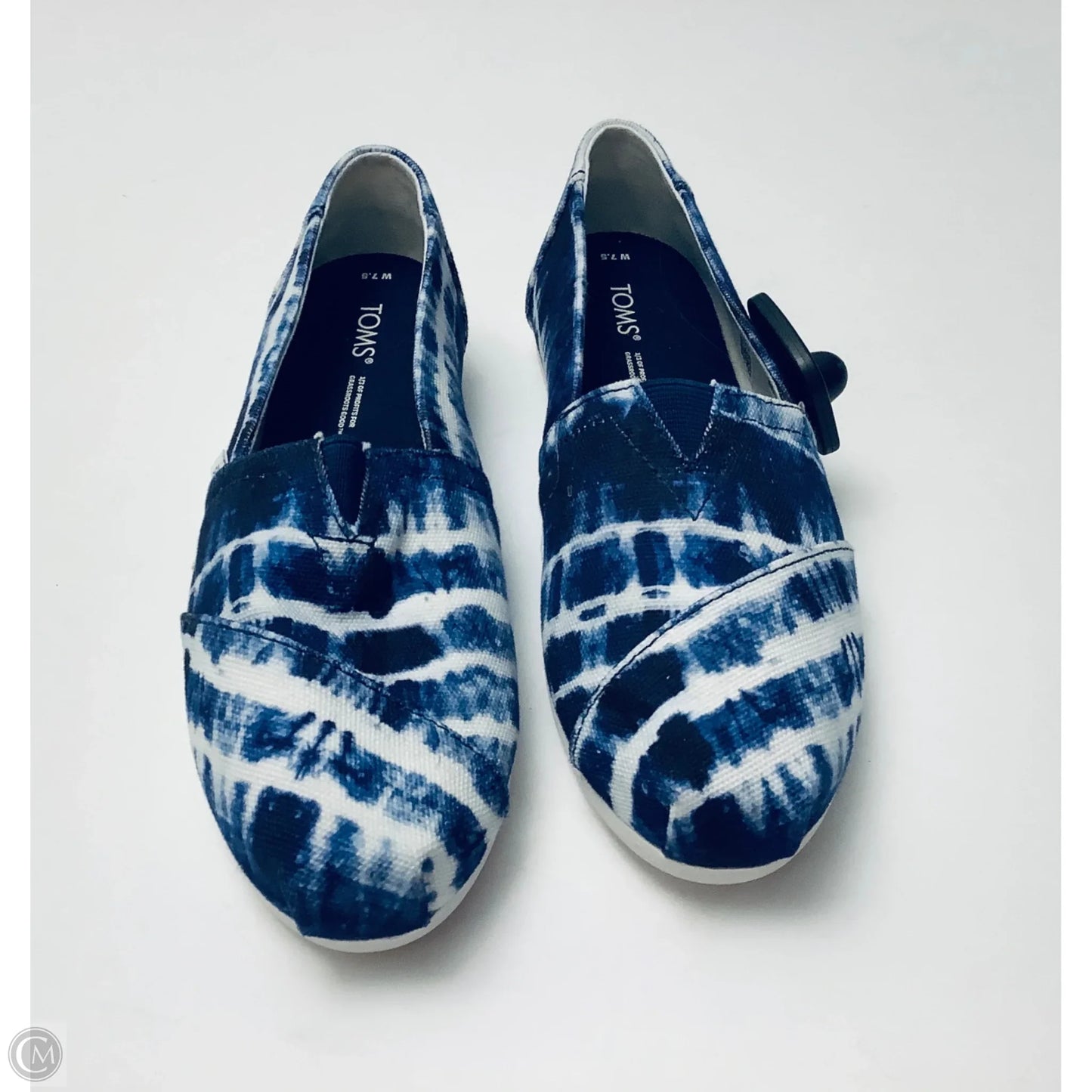 Shoes Flats By Toms In Blue & White, Size: 7.5