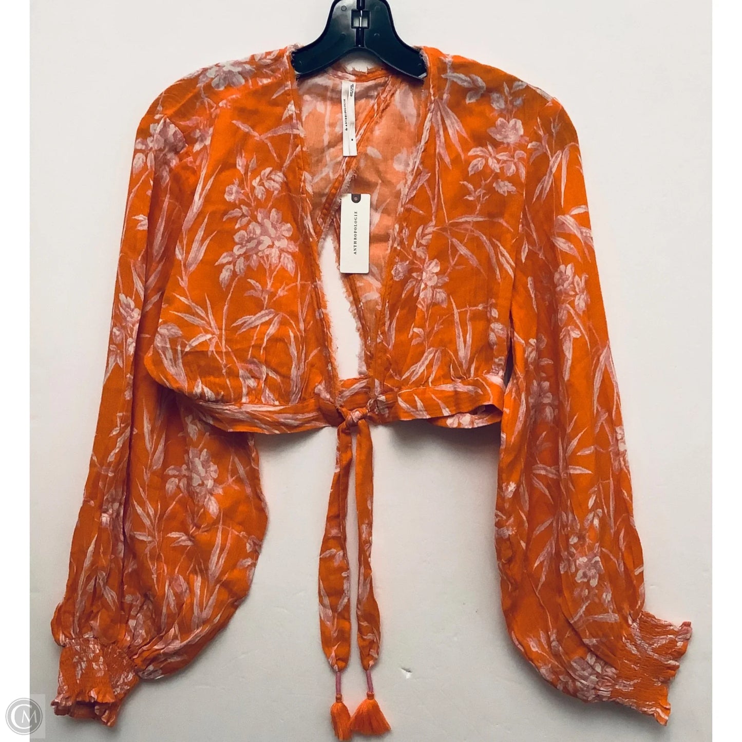 Top Long Sleeve By Anthropologie In Floral Print, Size: M