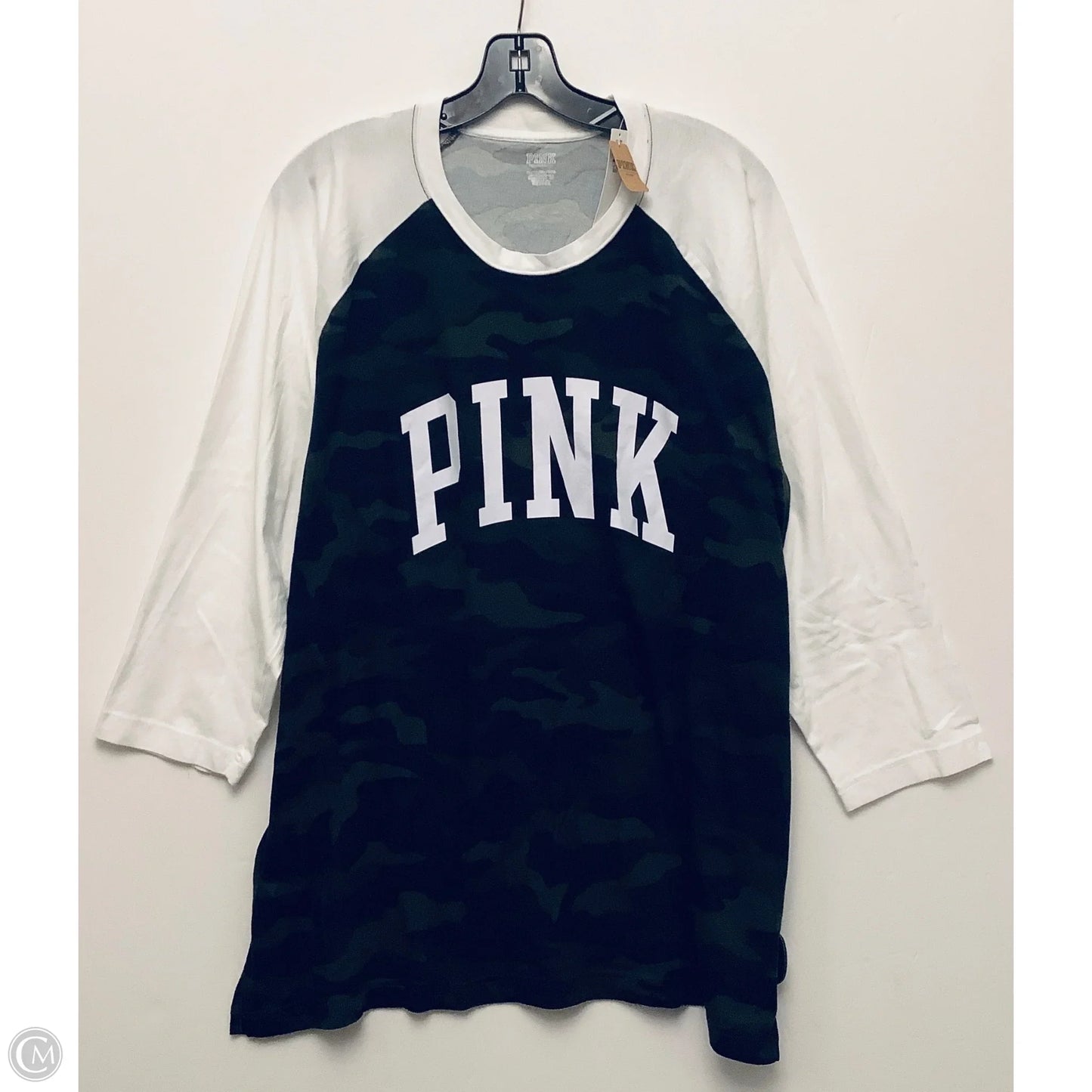 Top Long Sleeve By Pink In Camouflage Print, Size: Xxl