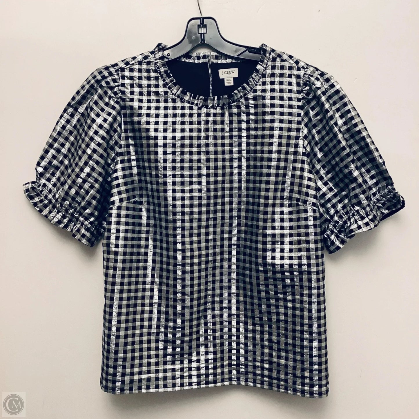 Top Short Sleeve By J. Crew In Checkered Pattern, Size: Xxl