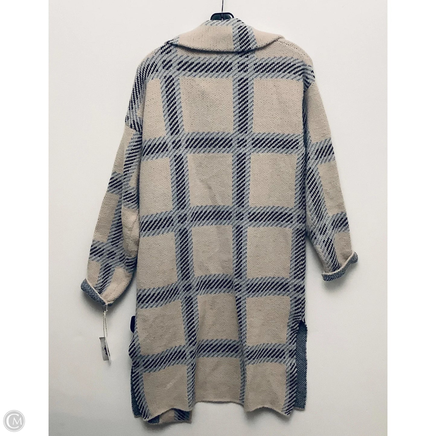 Sweater Cardigan By Jessica Simpson In Cream & Grey, Size: M