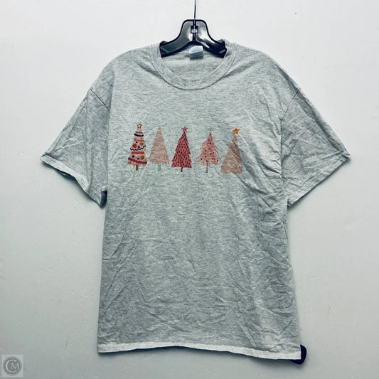 Top Short Sleeve Basic By Clothes Mentor In Grey, Size: L