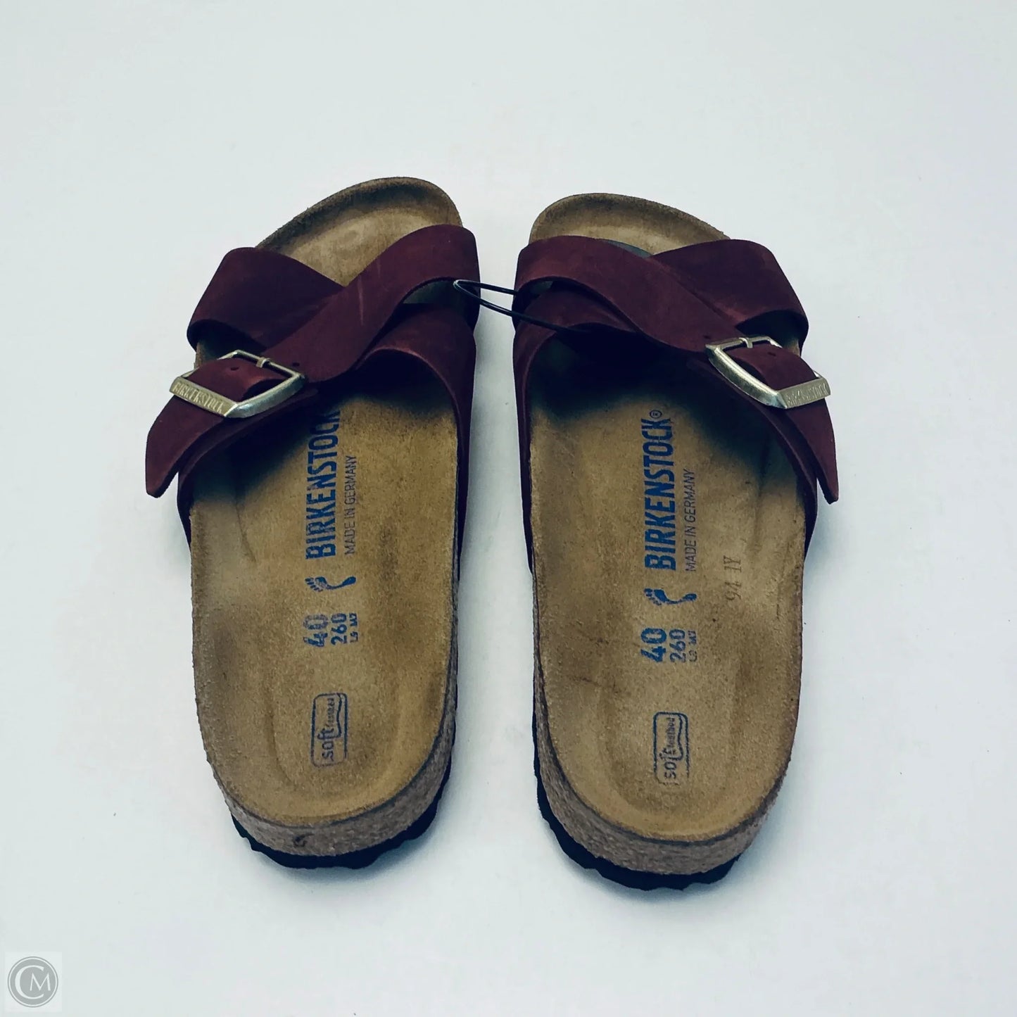 Sandals Flats By Birkenstock In Maroon, Size: 9