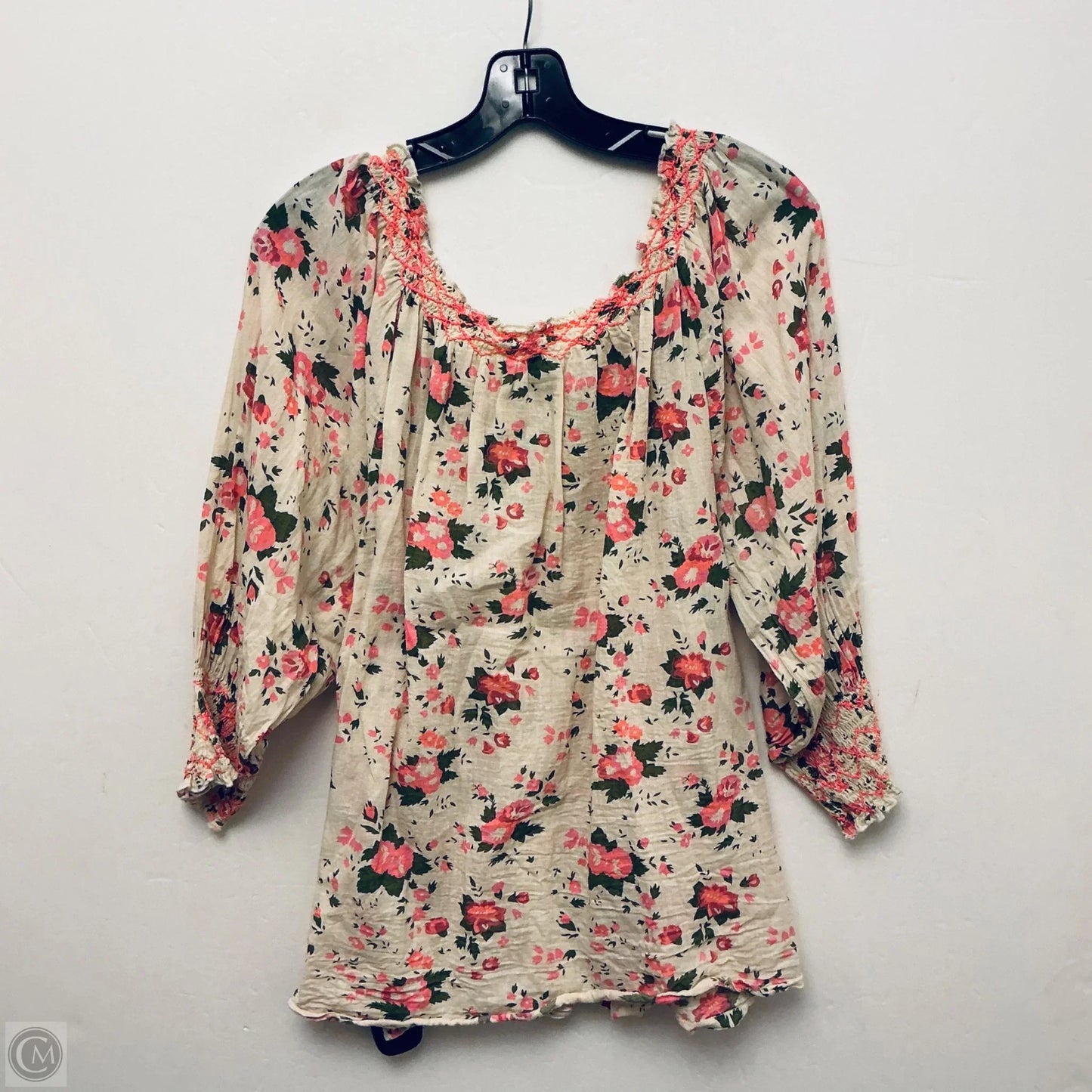 Top Long Sleeve By Ivy Jane In Floral Print, Size: L