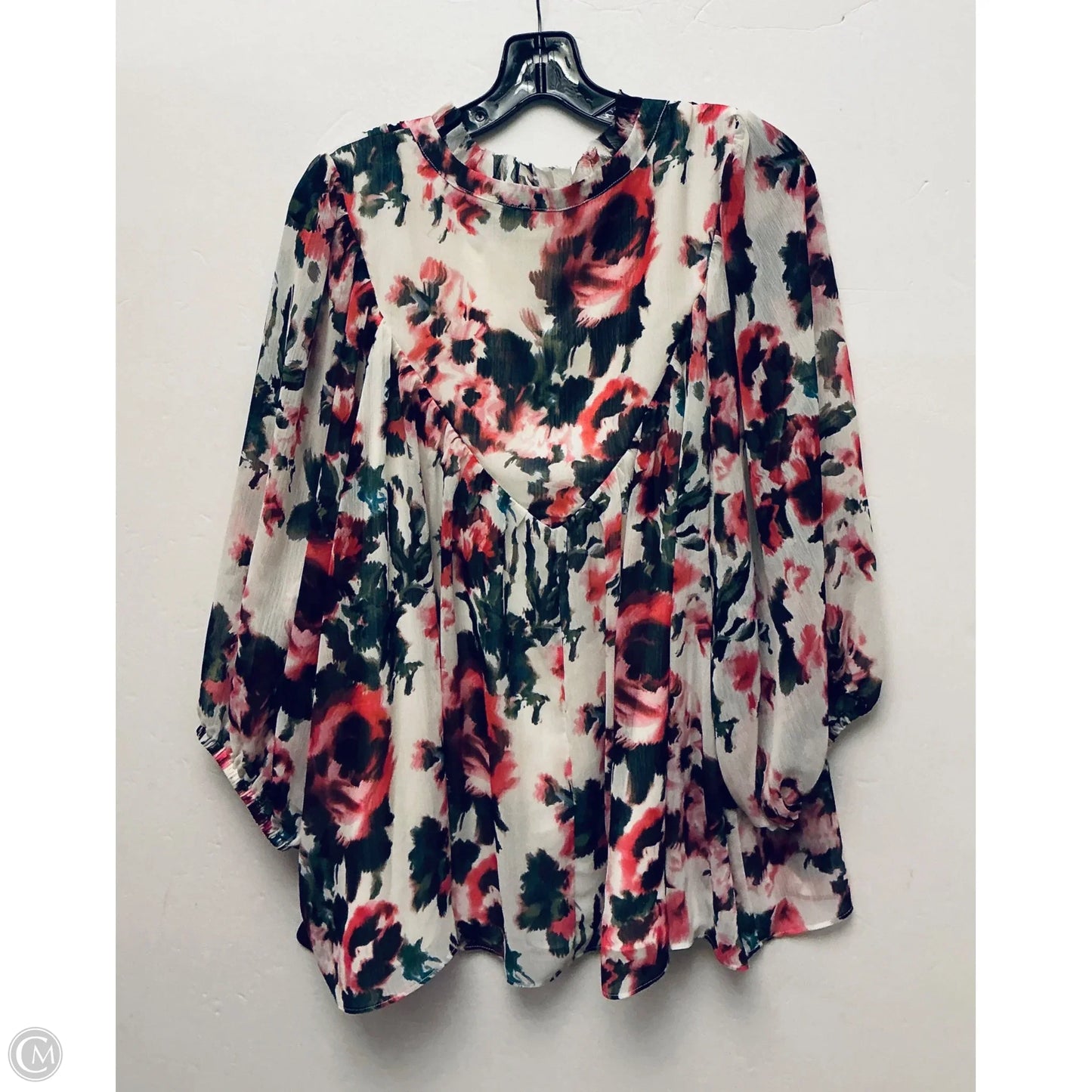 Top Long Sleeve By Rose And Olive In Floral Print, Size: 2x