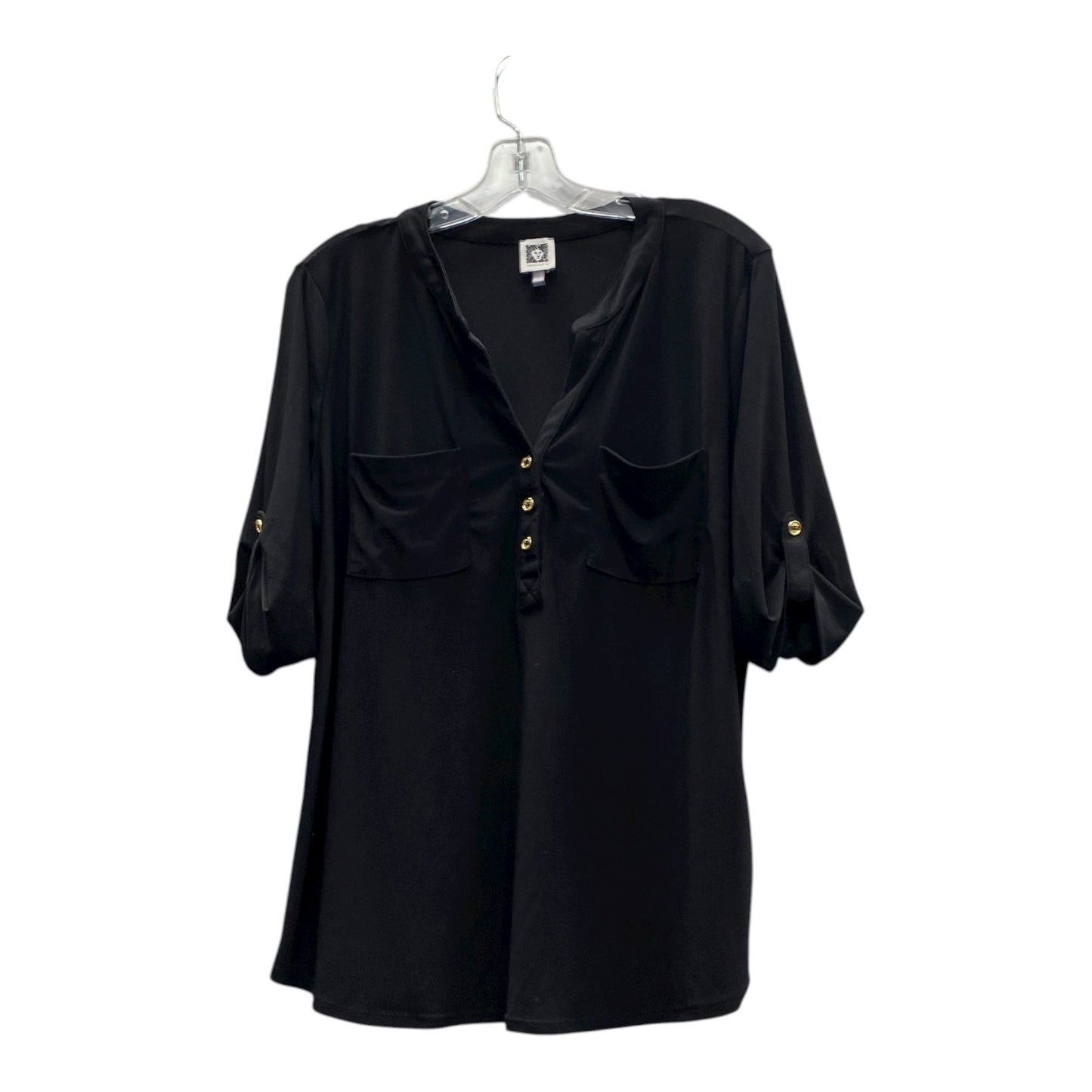 Top Ss By Anne Klein In Black, Size:Xl