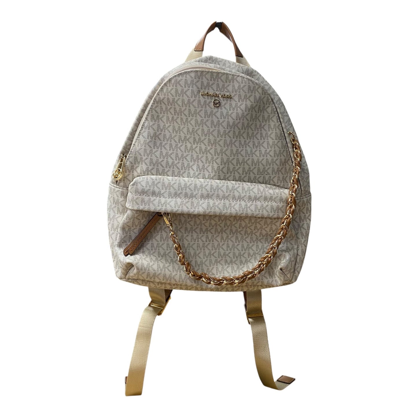 Backpack Designer By Michael Kors In Cream & Tan, Size:Medium