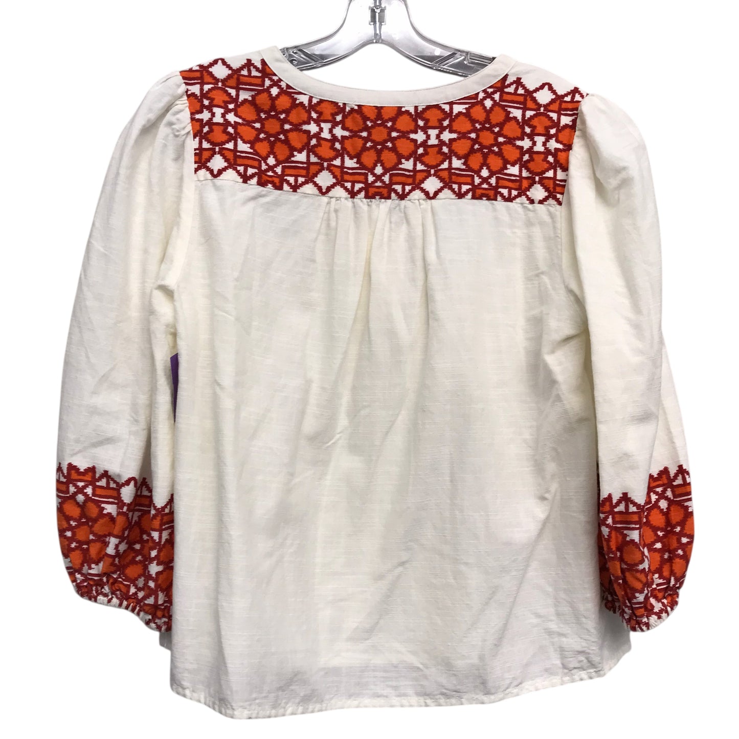 Top 3/4 Sleeve By Knox Rose In Cream & Orange, Size:Xs