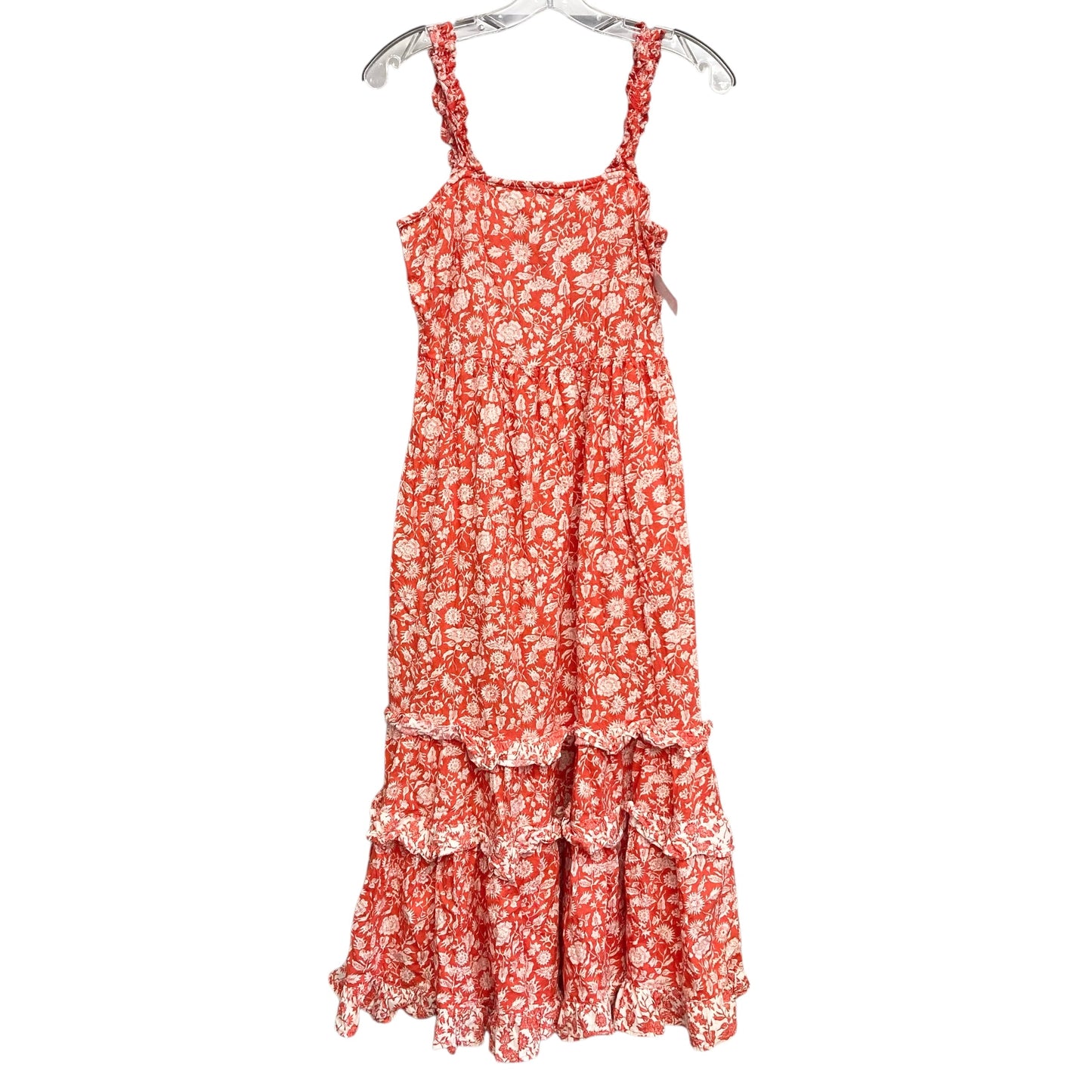 Dress Casual Midi By Universal Thread In Orange & White, Size:S