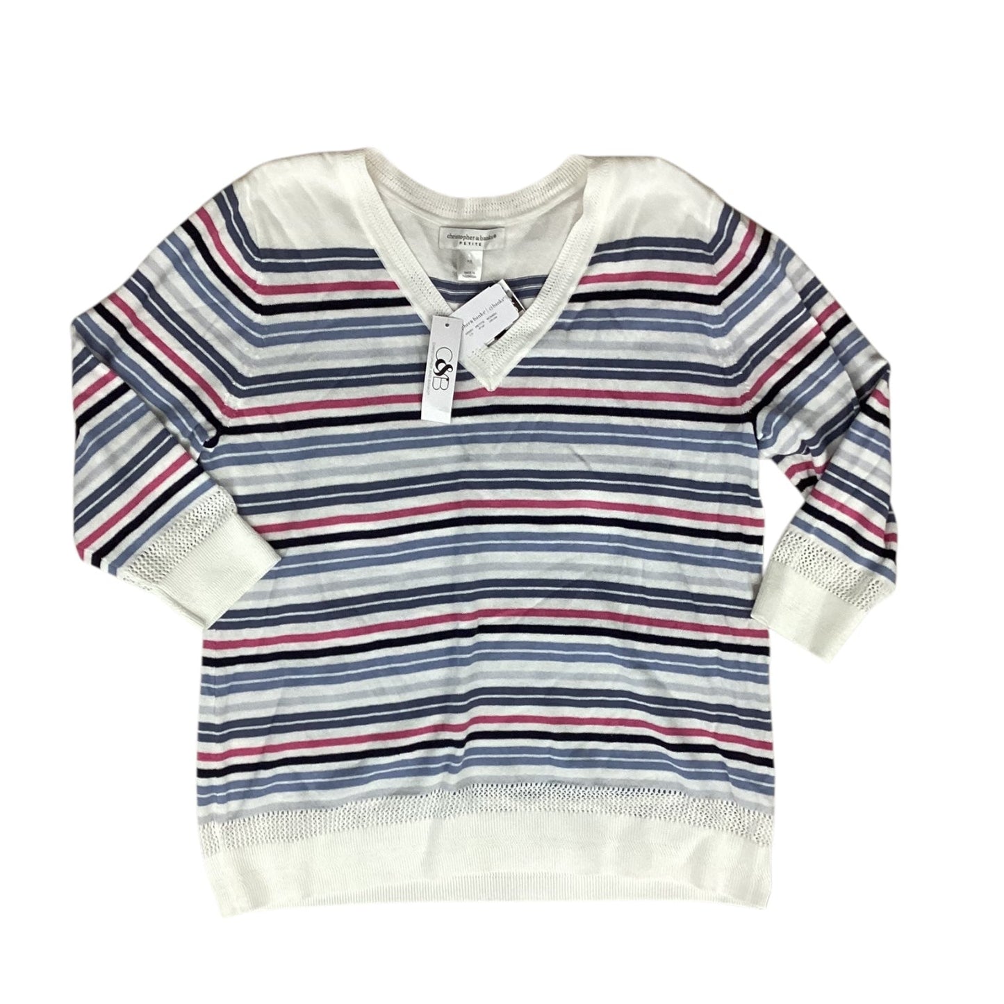 Top 3/4 Sleeve By Christopher And Banks In Striped Pattern, Size:Lp