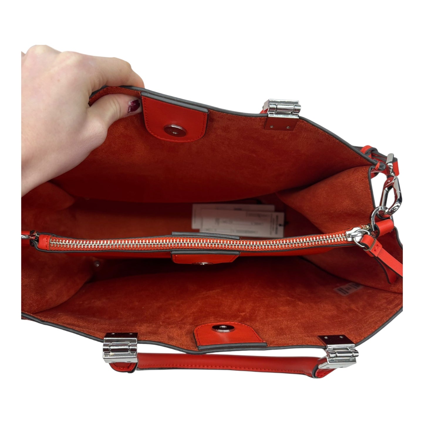 Handbag By Calvin Klein In Orange, Size:Medium