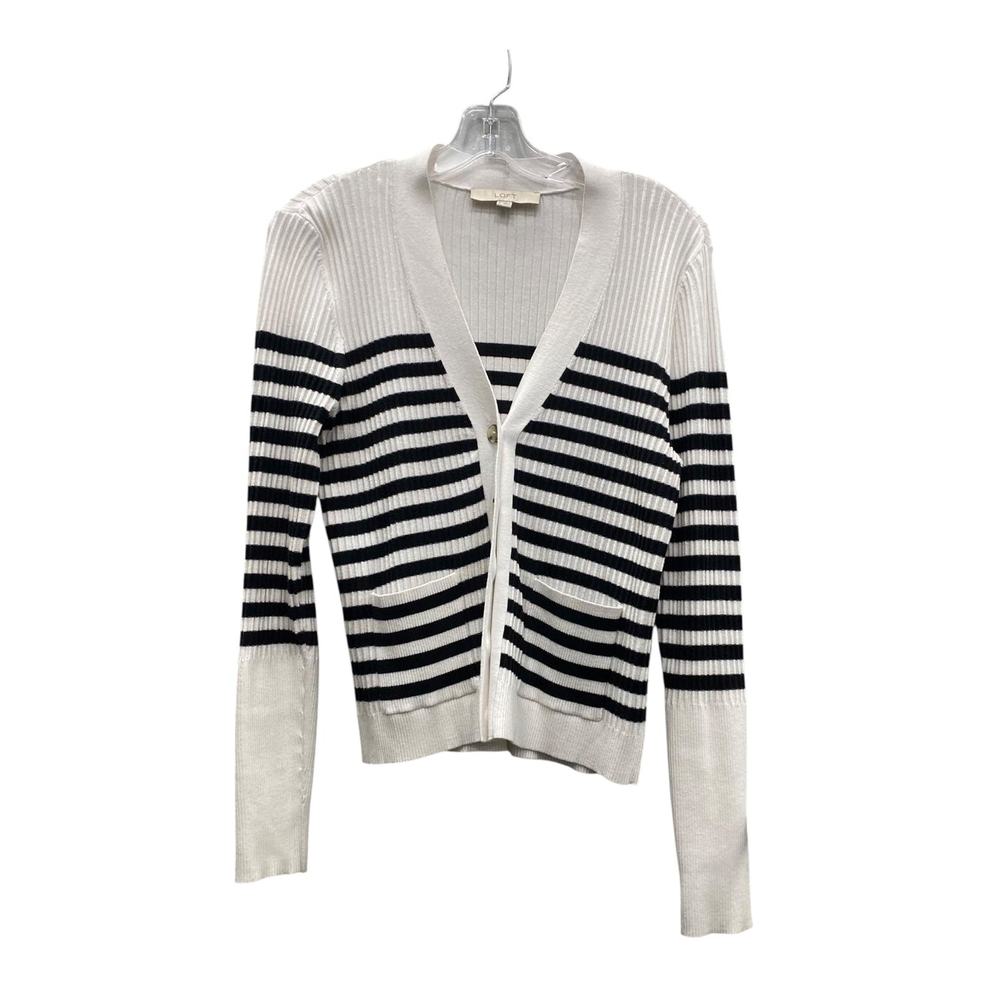 Sweater Cardigan By Loft In White, Size:M