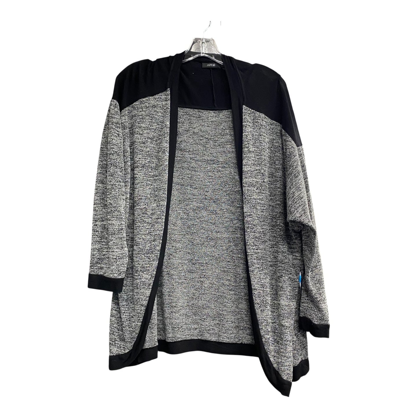 Cardigan By Apt 9 In Black & Grey, Size:1X
