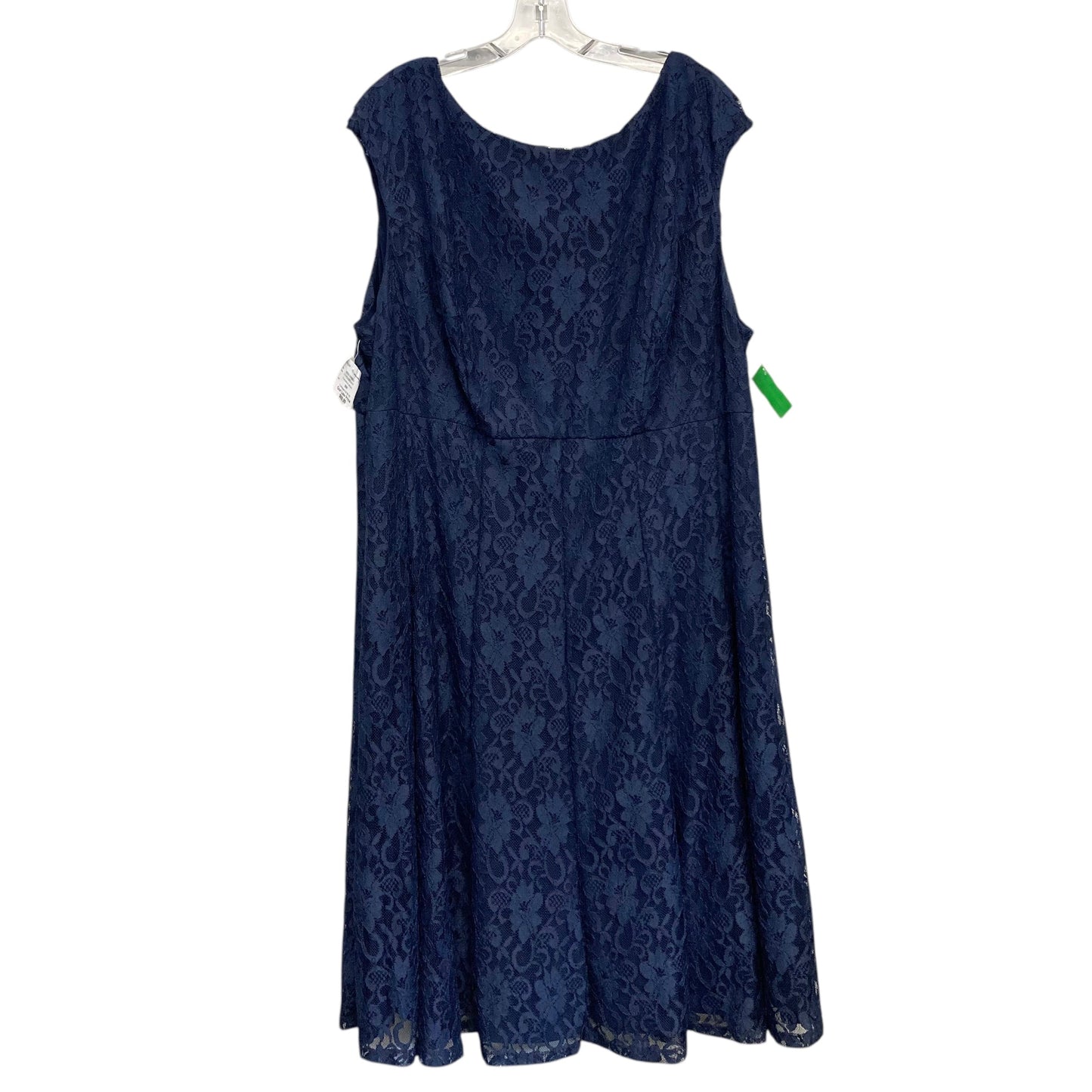 Dress Party Midi By Lauren By Ralph Lauren In Navy, Size:3X