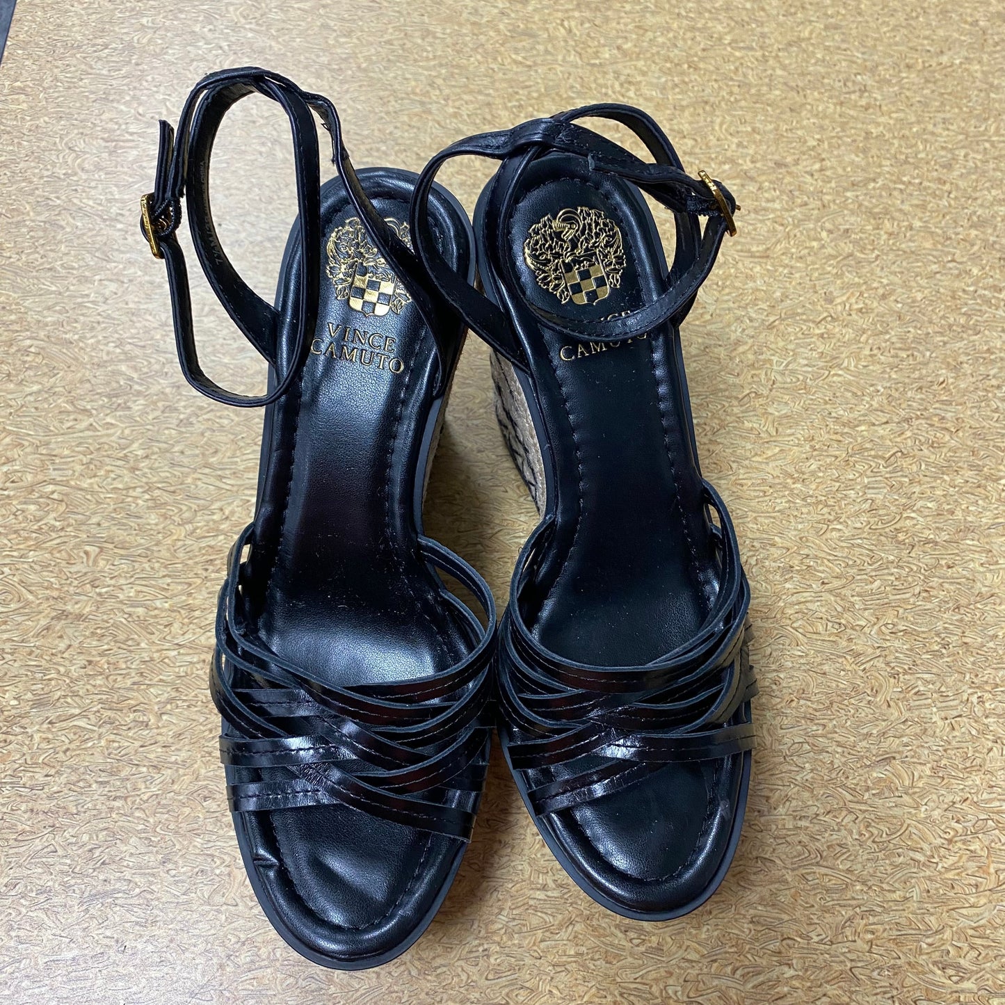 Sandals Heels Platform By Vince Camuto In Black, Size:7.5