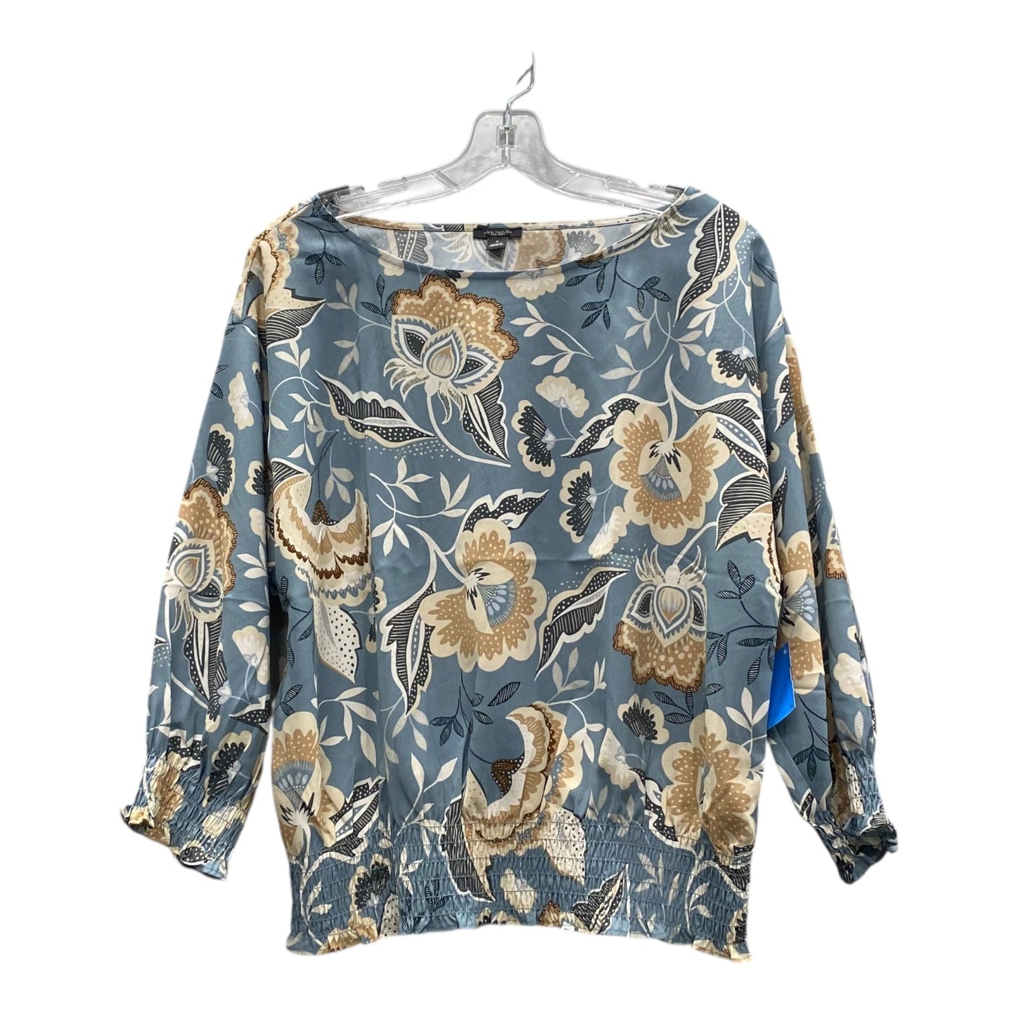 Top Ls By Ann Taylor In Blue & Tan, Size:M