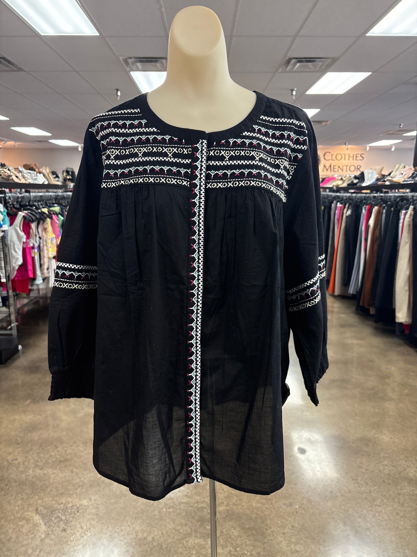 Top Ls By J. Jill In Black, Size:Xl