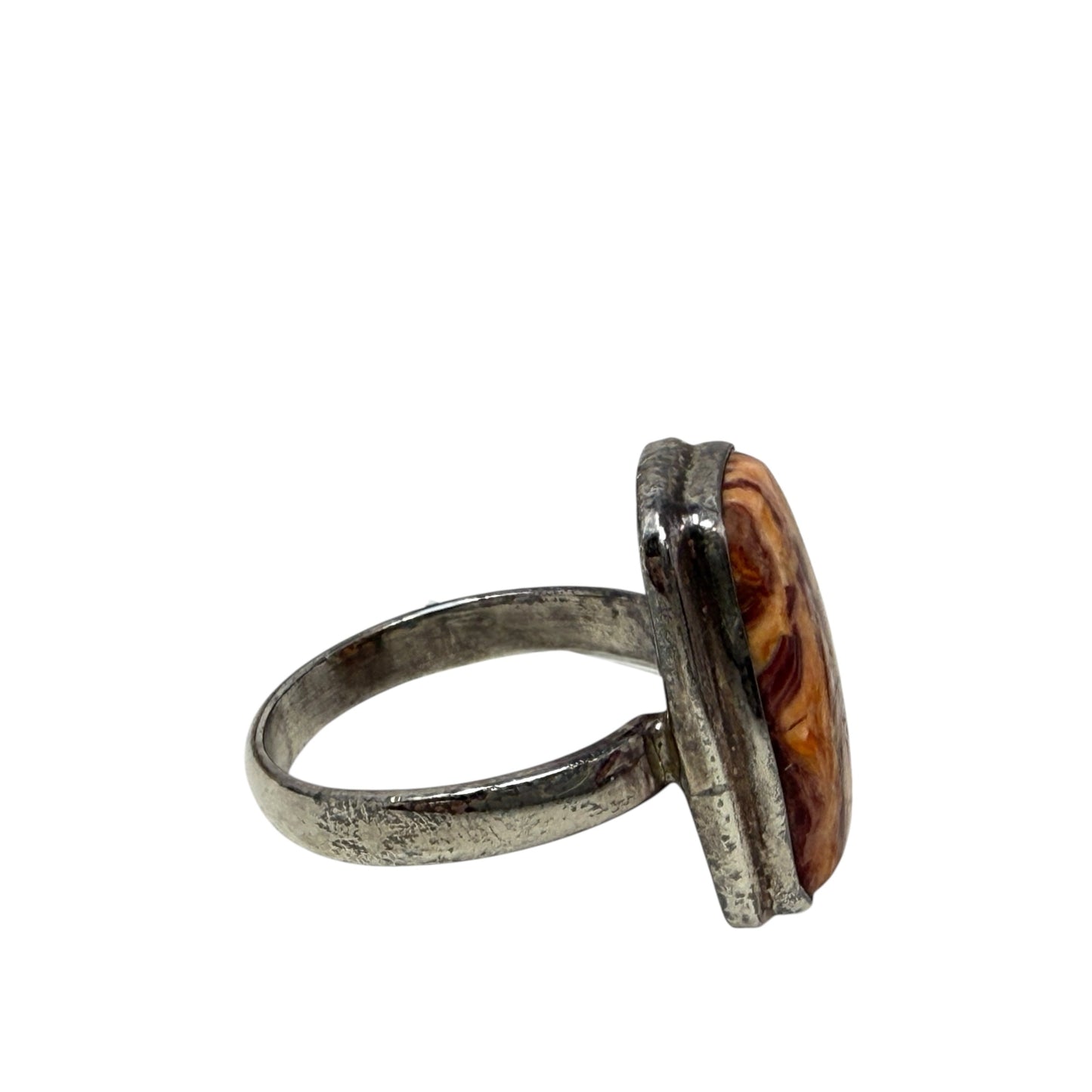 Sterling Silver & Agate Statement Ring, Size: 9