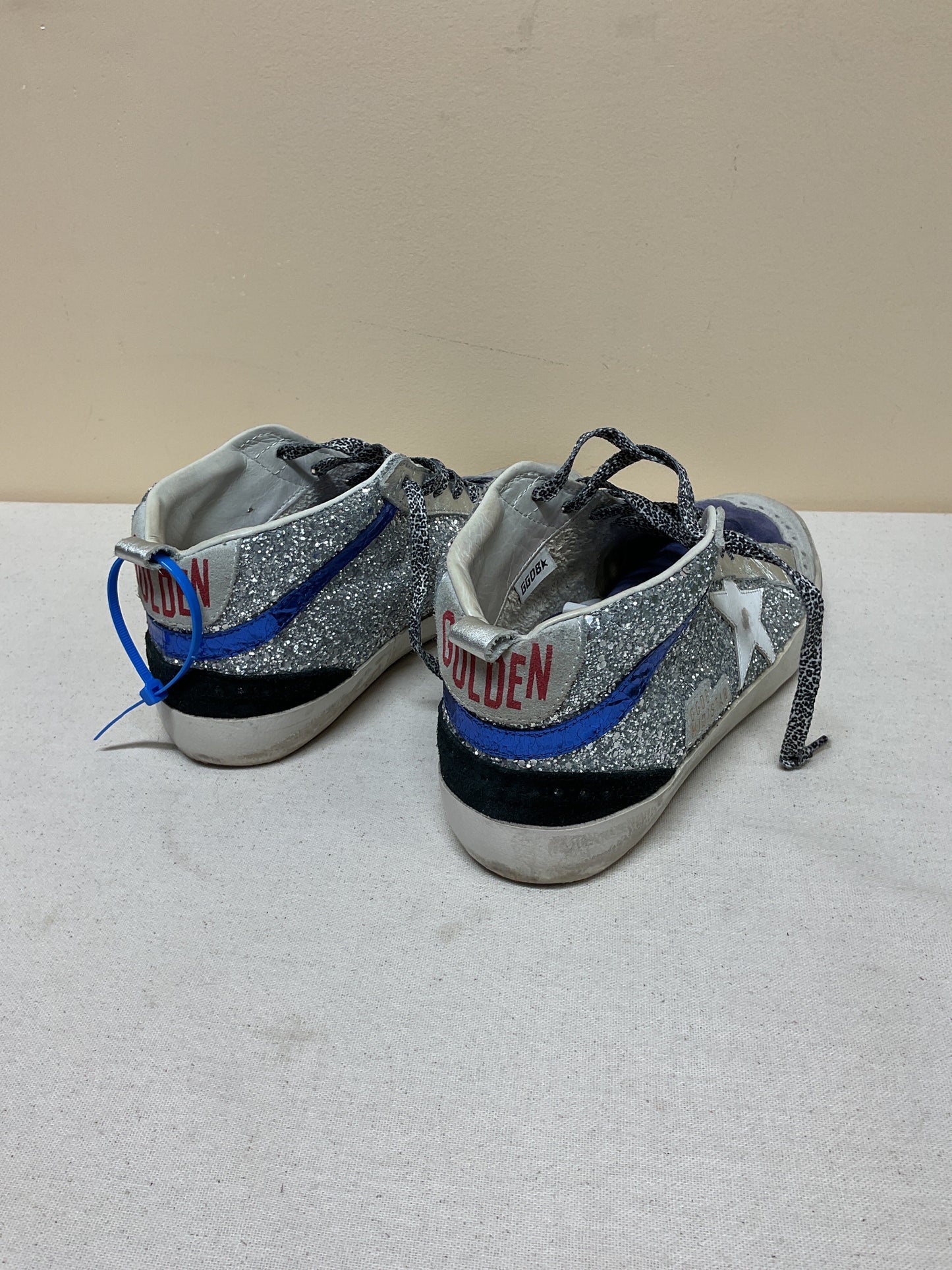 Shoes Luxury Designer By Golden Goose In Blue & Silver, Size:8.5