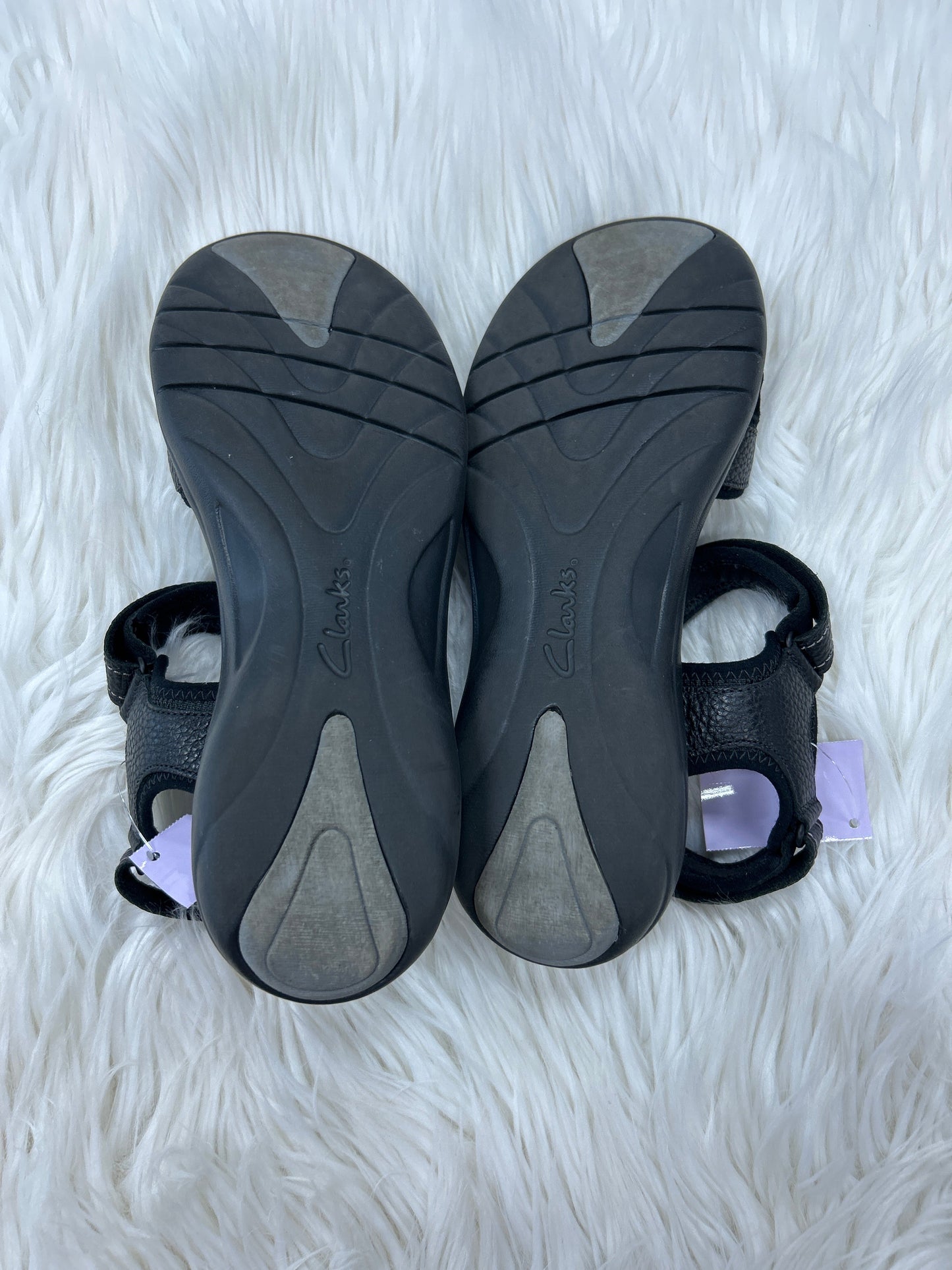 Sandals Flats By Clarks In Black, Size:9