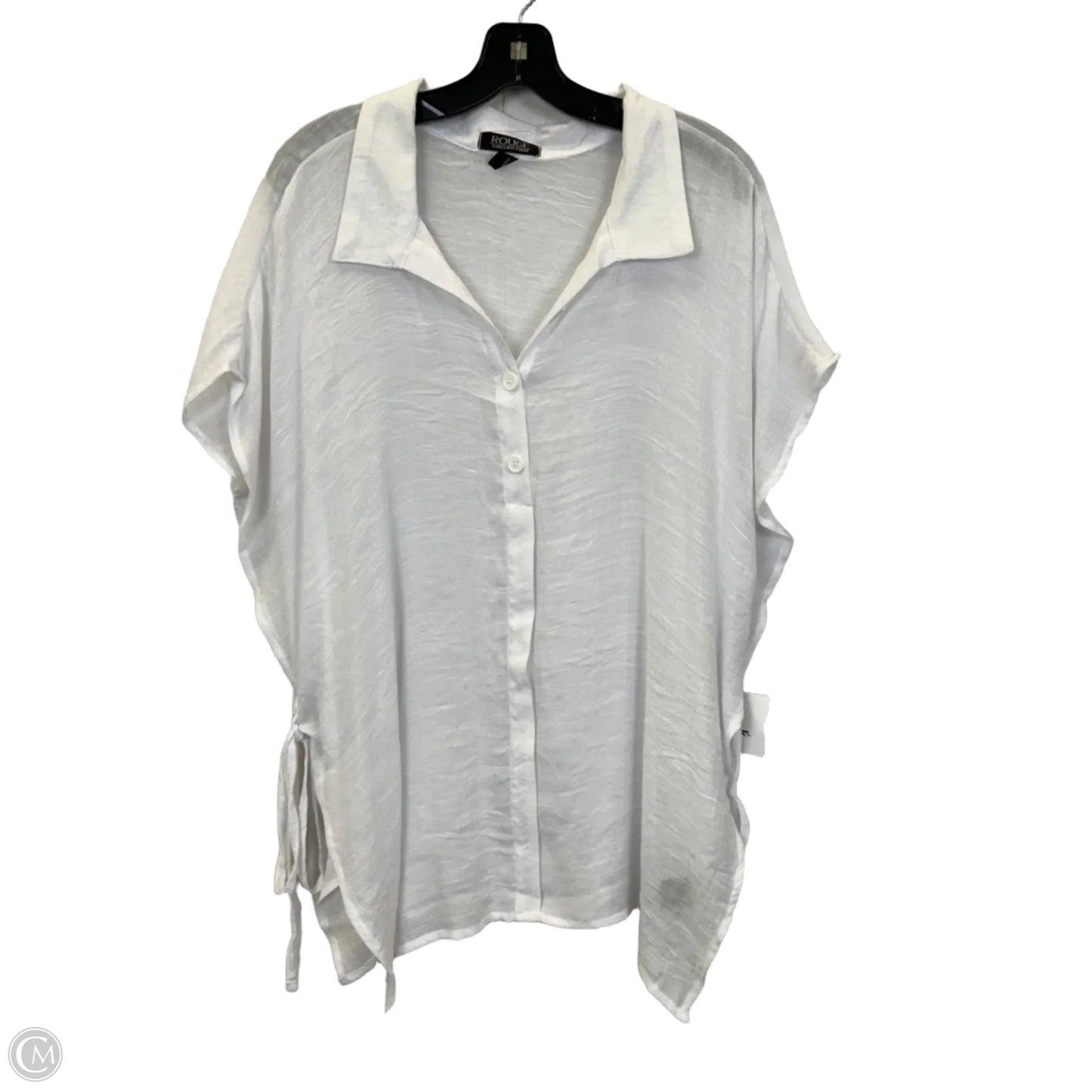 Blouse Short Sleeve By Rouge In White, Size: 2x