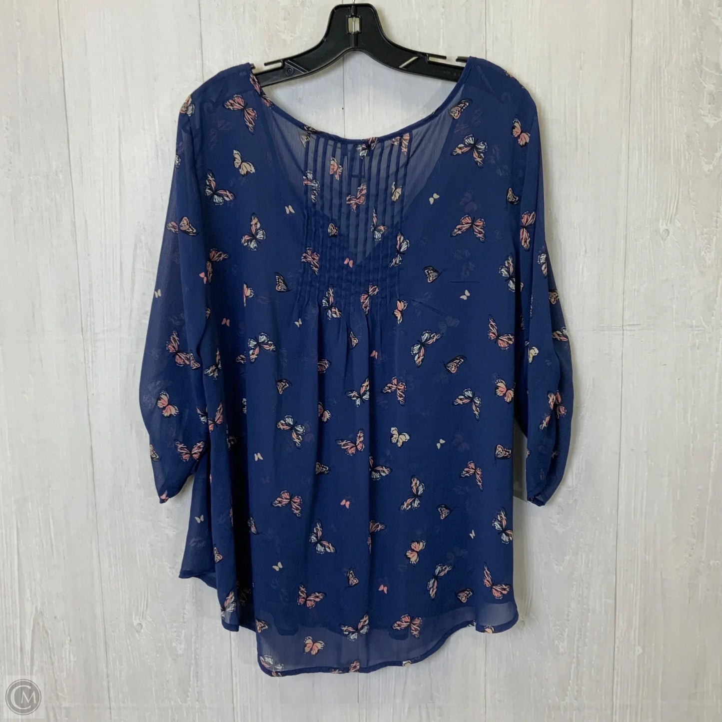 Top 3/4 Sleeve By Torrid In Blue, Size: 1x
