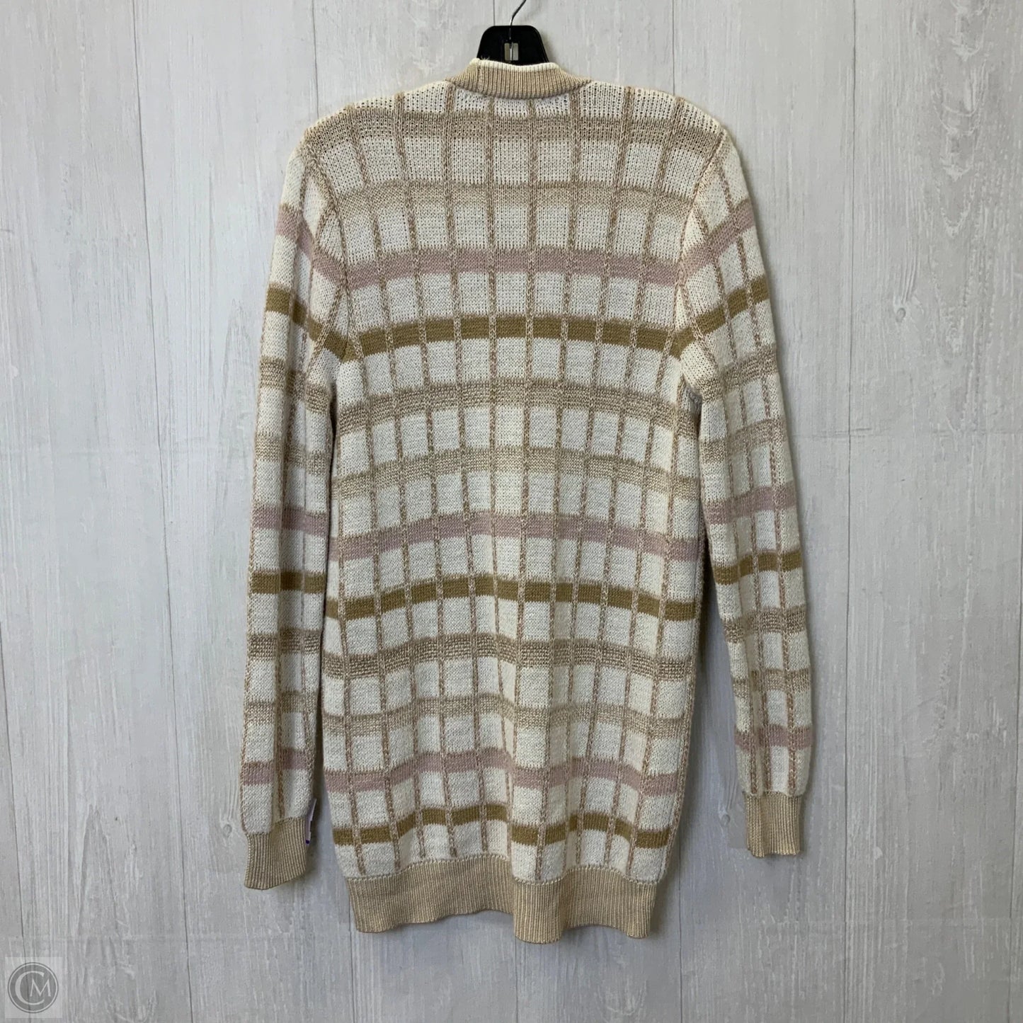 Sweater Cardigan By Ann Taylor In Cream & Tan, Size: S
