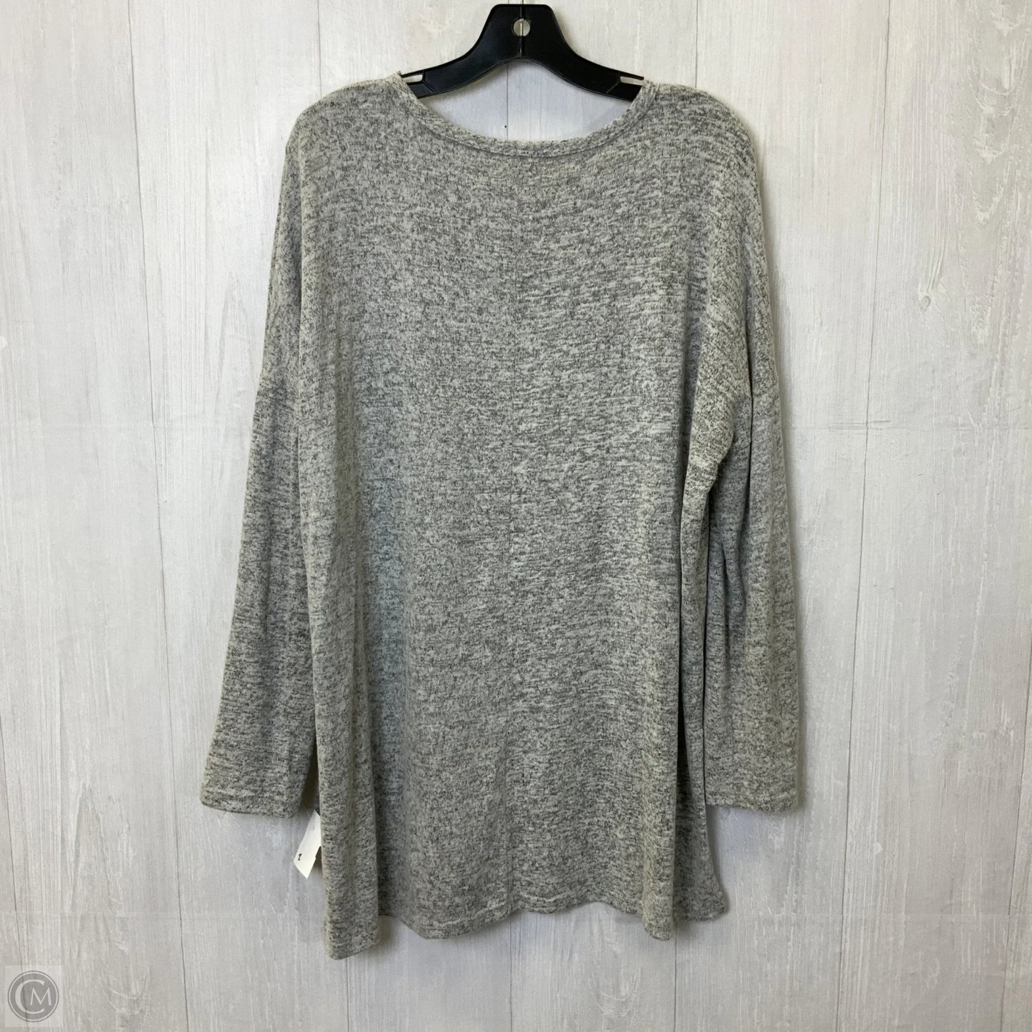 Tunic Long Sleeve By Clothes Mentor In Grey, Size: 1x