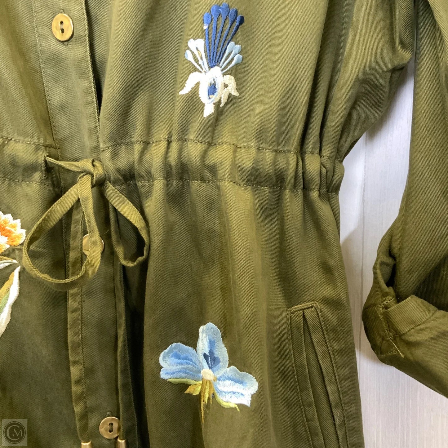 Jacket Utility By Chicos In Green, Size: S