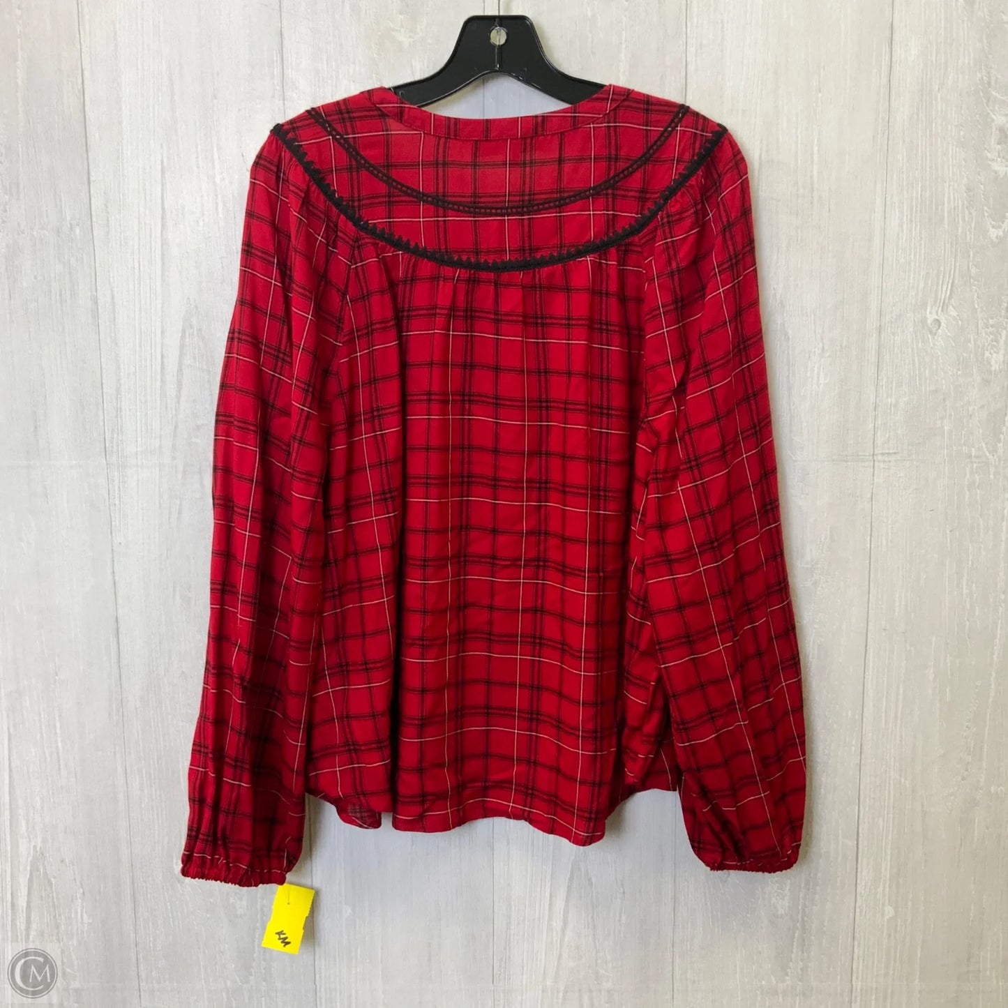 Blouse Long Sleeve By Loft In Red, Size: L