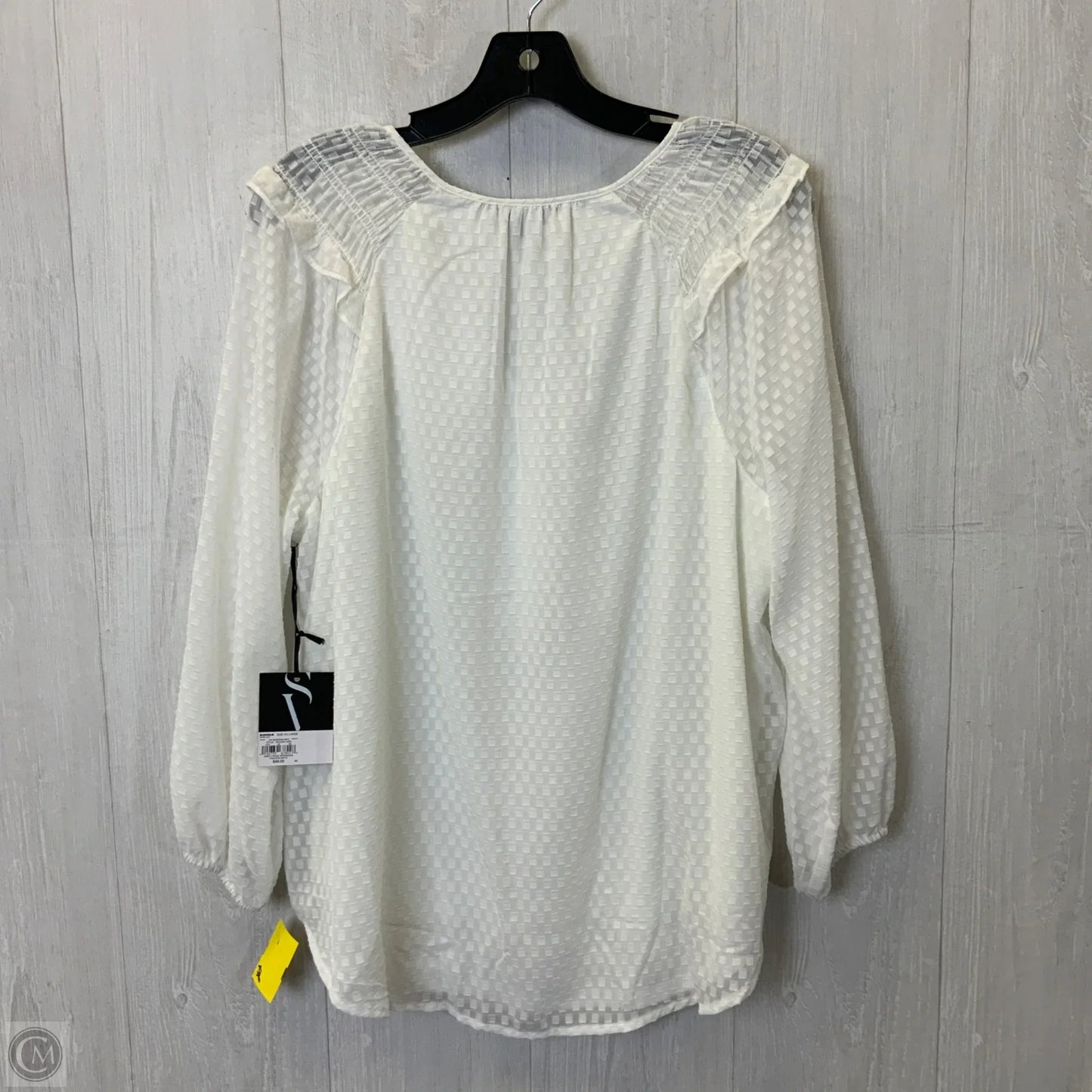 Blouse 3/4 Sleeve By Simply Vera In White, Size: Xxl