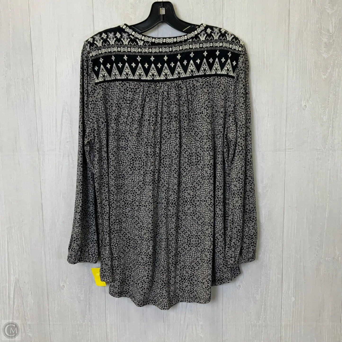 Top Long Sleeve By Lucky Brand In Black & White, Size: 1x