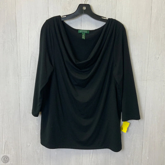 Top 3/4 Sleeve Basic By Lauren By Ralph Lauren In Black, Size: 1x