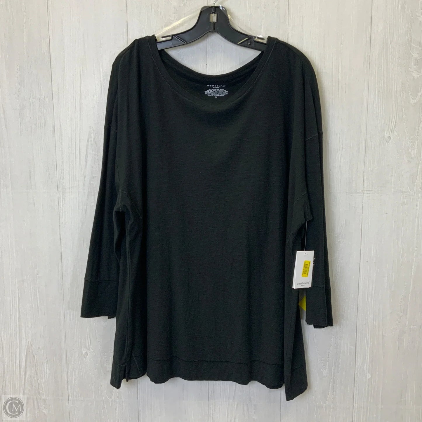 Top Long Sleeve Basic By West Bound In Black, Size: 3x