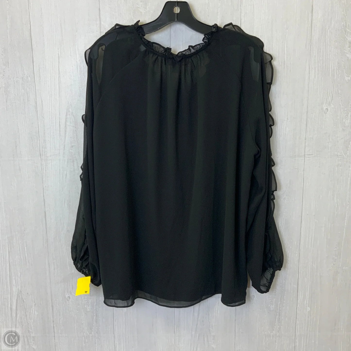 Top Long Sleeve By Philosophy In Black, Size: 1x