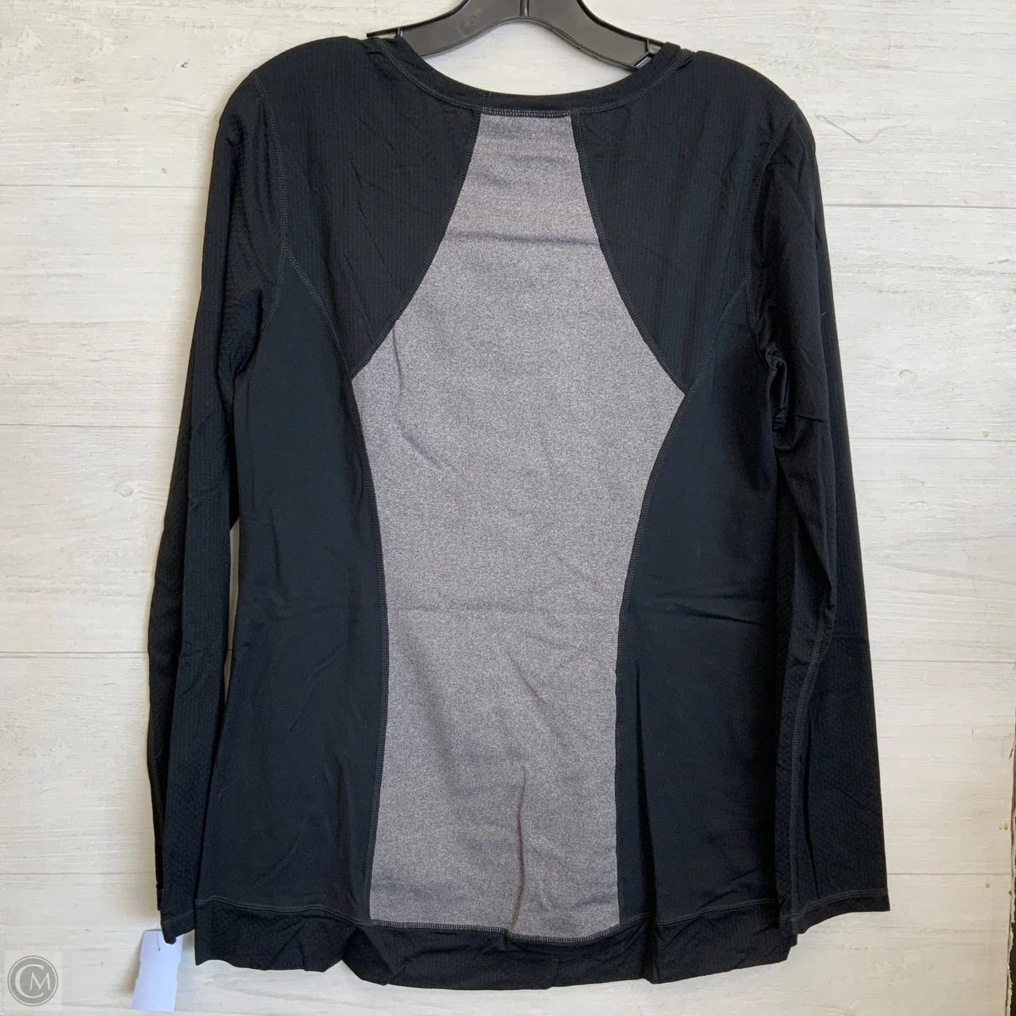 Athletic Top Long Sleeve Crewneck By Cabi In Black & Grey, Size: M
