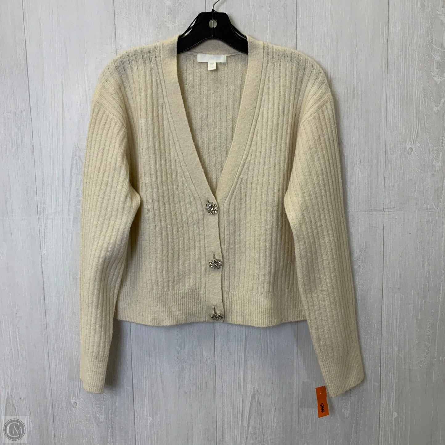 Sweater Cardigan By H&m In White, Size: S