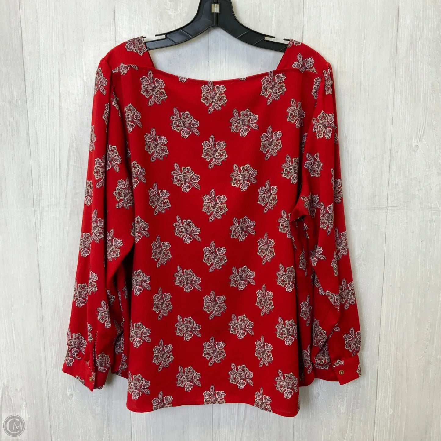 Top Long Sleeve By Loft In Red, Size: 2x