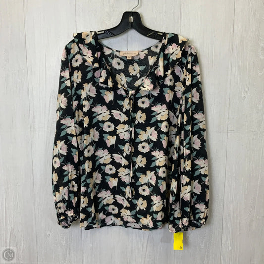Top Long Sleeve By Philosophy In Black, Size: 1x