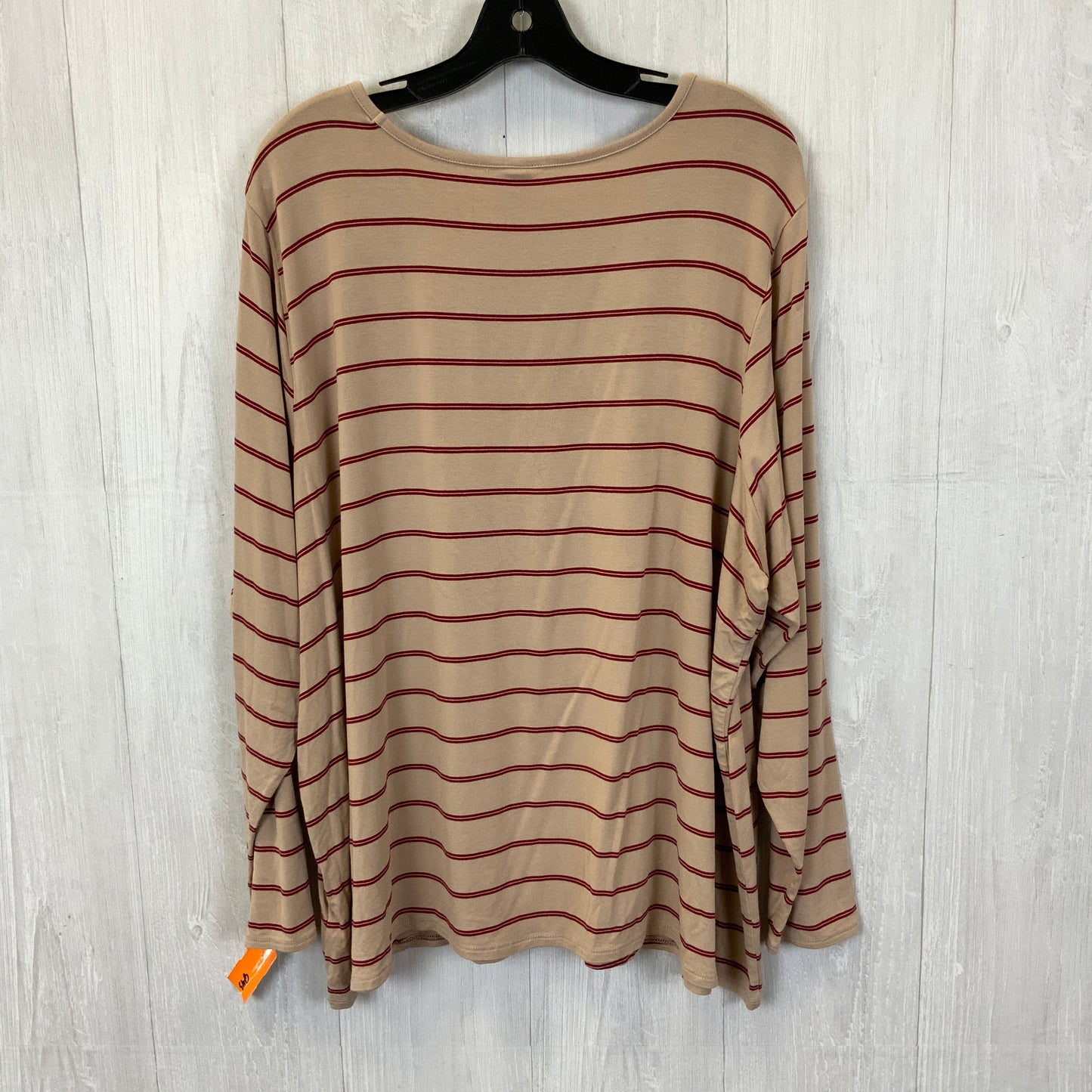 Top Long Sleeve Basic By Old Navy In Cream & Red, Size: 3x