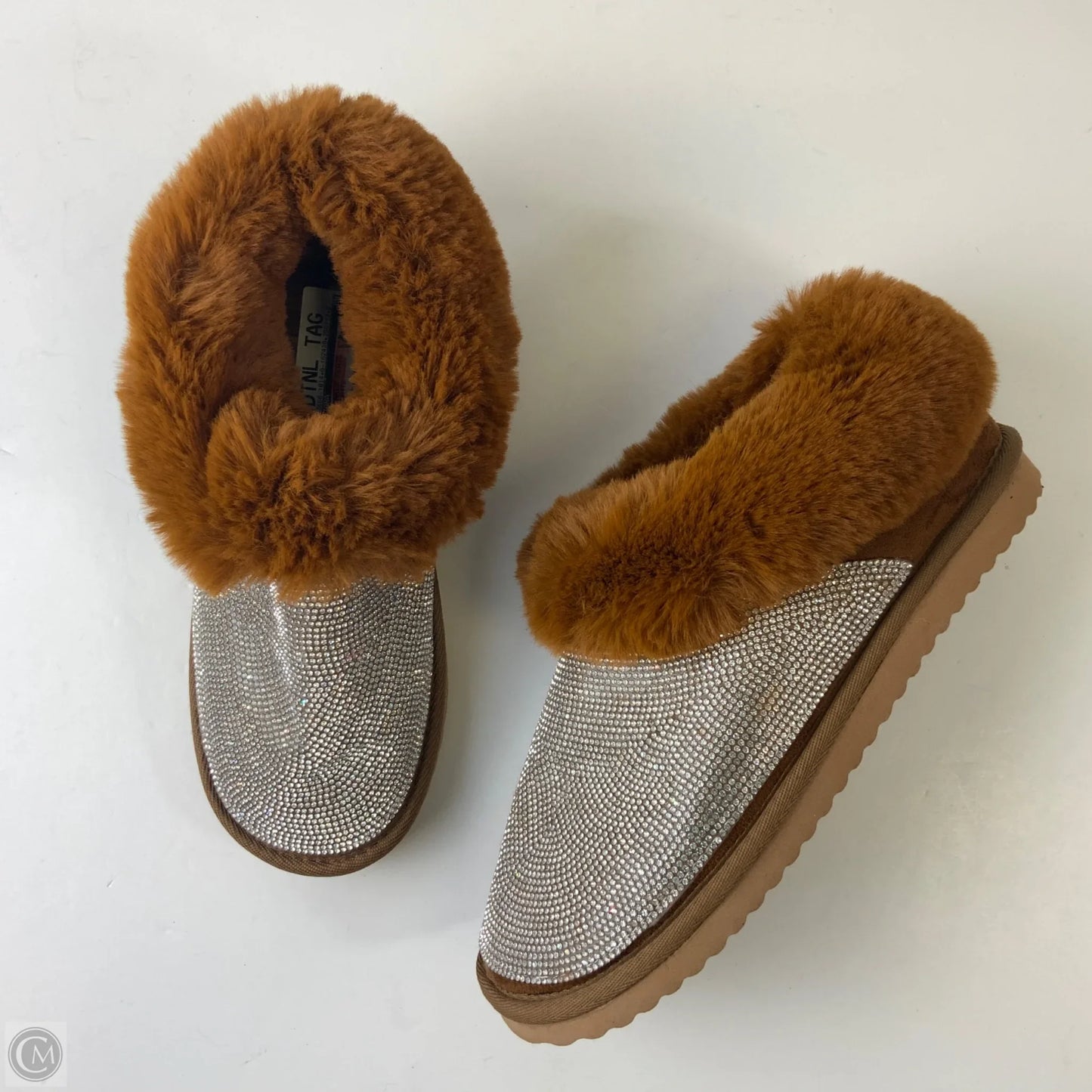 Boots Ankle Flats By Liliana In Brown & White, Size: 9