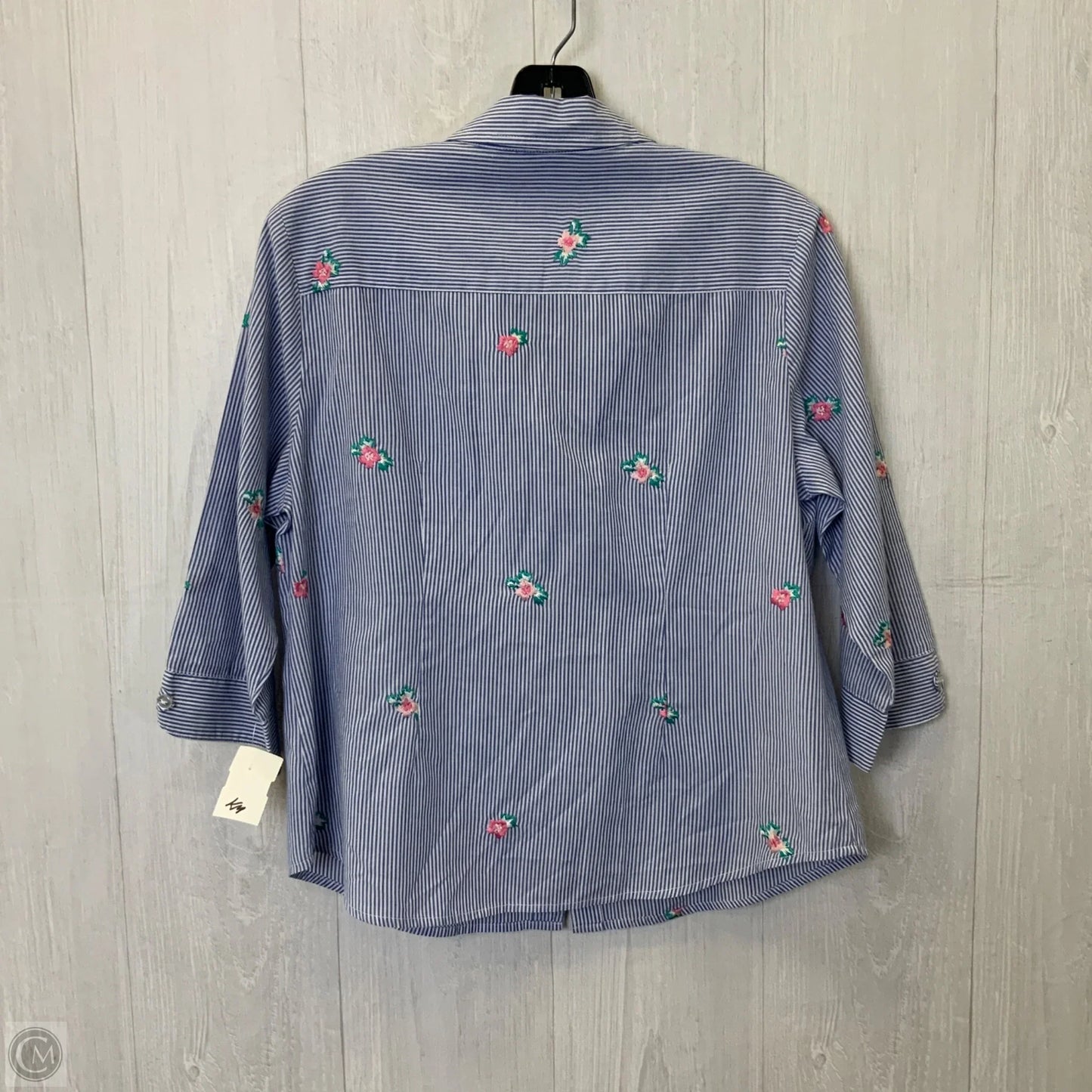 Top 3/4 Sleeve By Allison Daley In Blue, Size: Mp