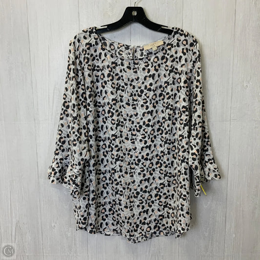 Top Long Sleeve By Loft In Grey, Size: 1x