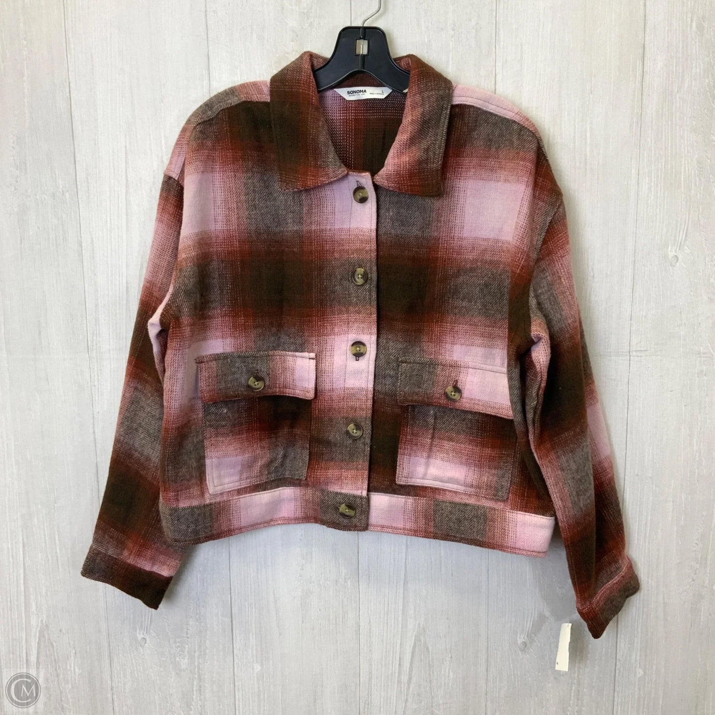 Jacket Shirt By Sonoma In Multi-colored, Size: L