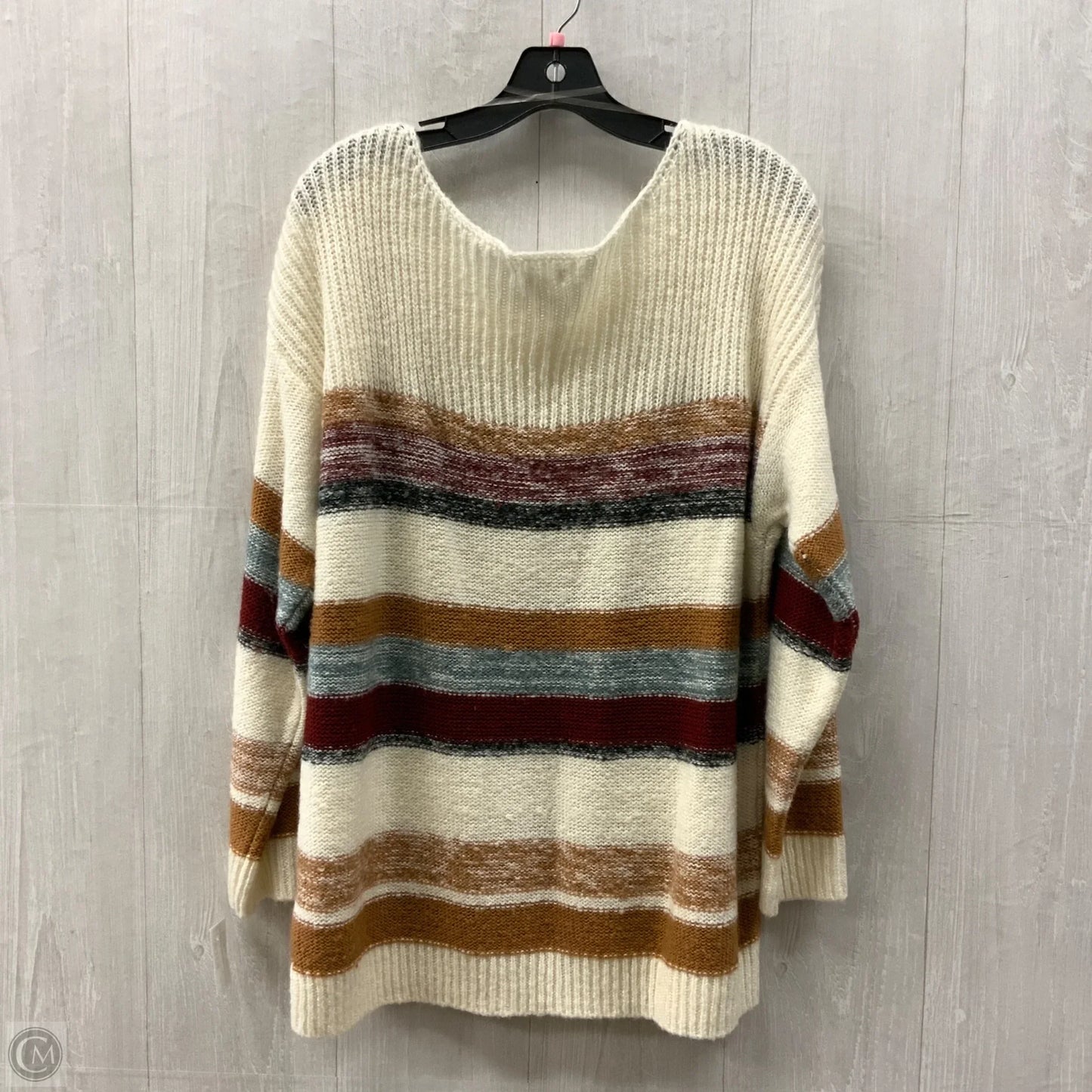 Sweater By Maurices In Cream & Red, Size: Xl