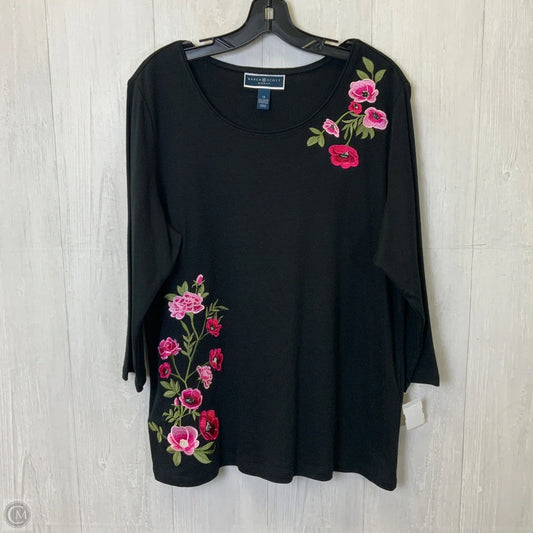 Tunic Long Sleeve By Karen Scott In Black, Size: 1x