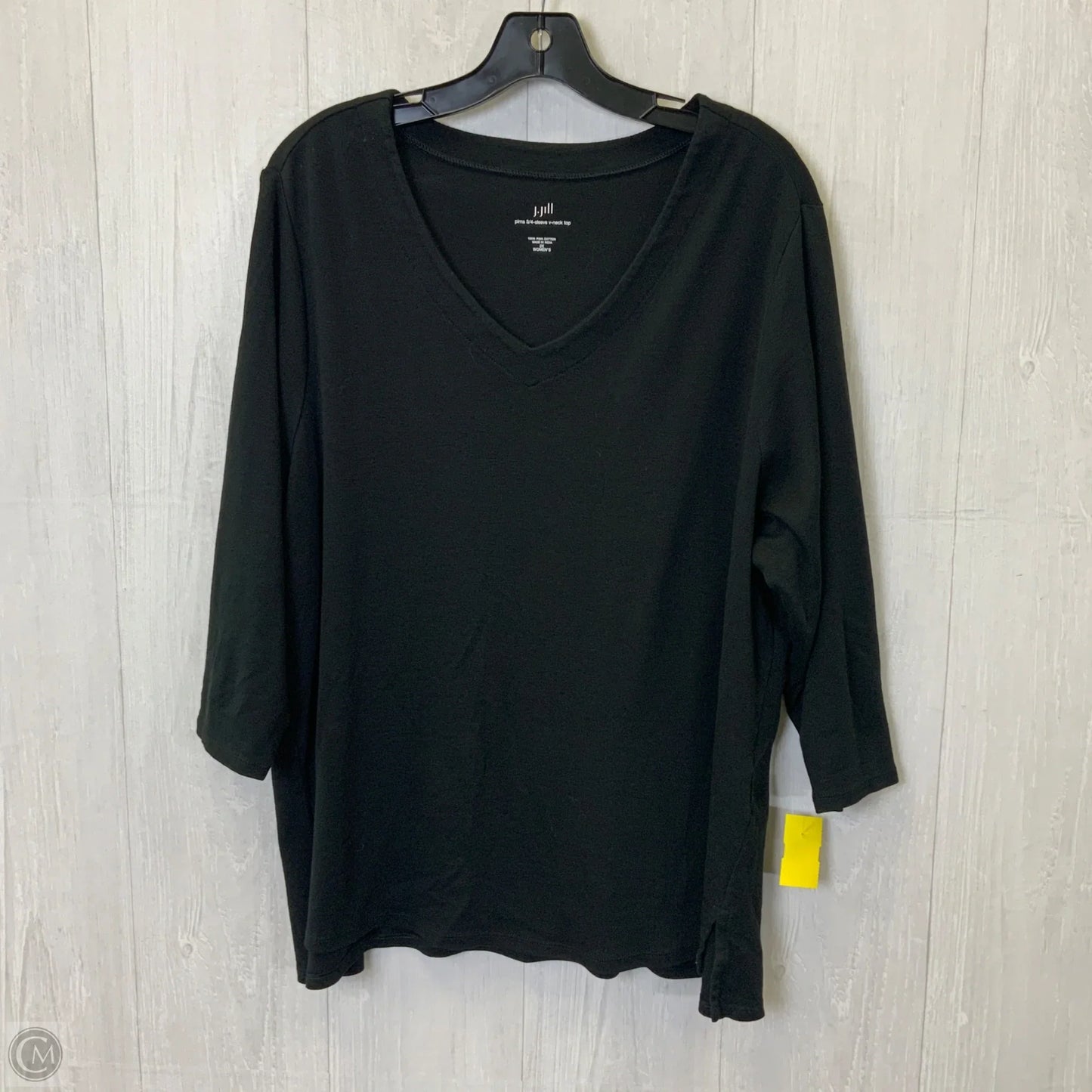 Top 3/4 Sleeve Basic By J. Jill In Black, Size: 2x