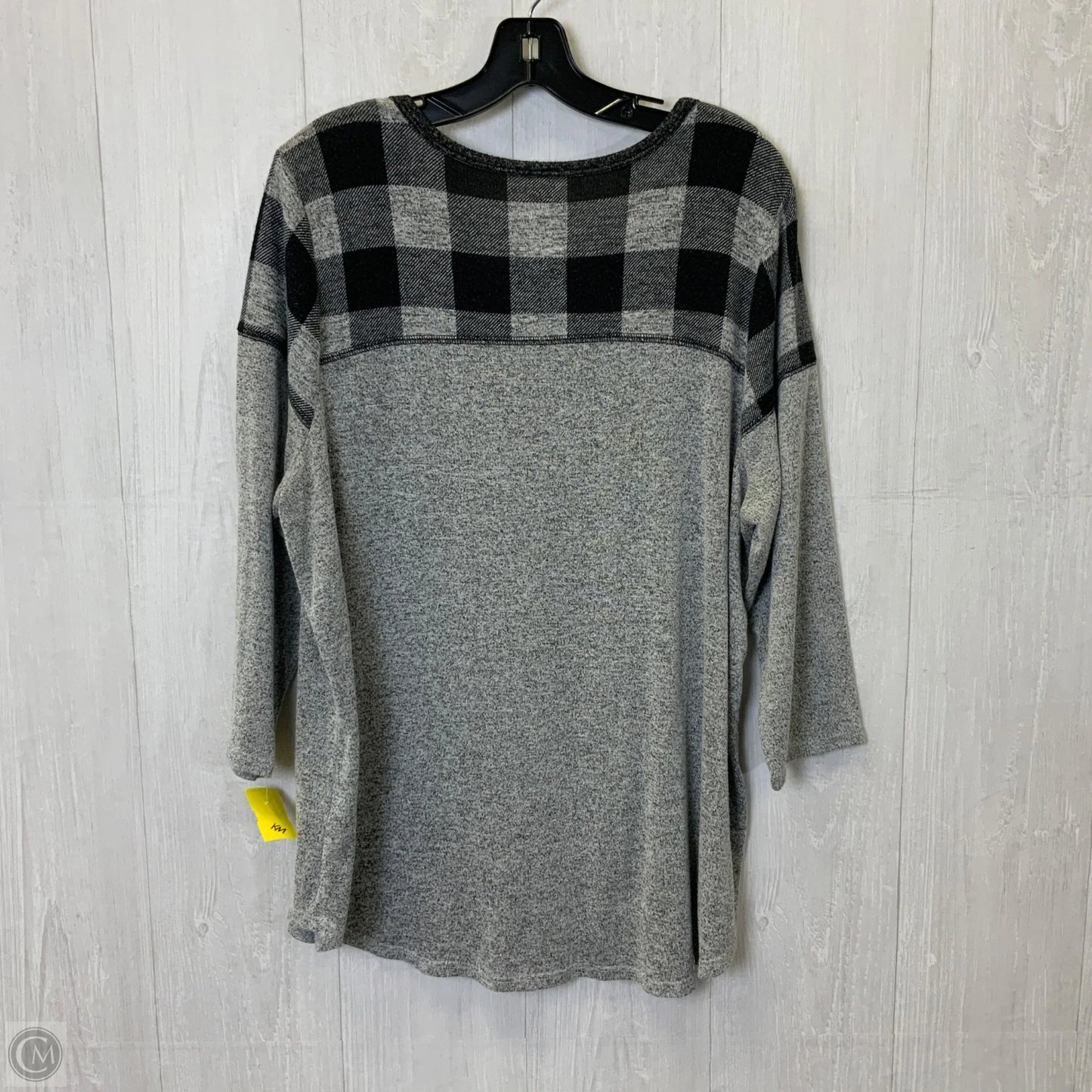 Top Long Sleeve By Maurices In Black & Grey, Size: 1x
