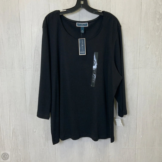 Top 3/4 Sleeve Basic By Karen Scott In Black, Size: 3x